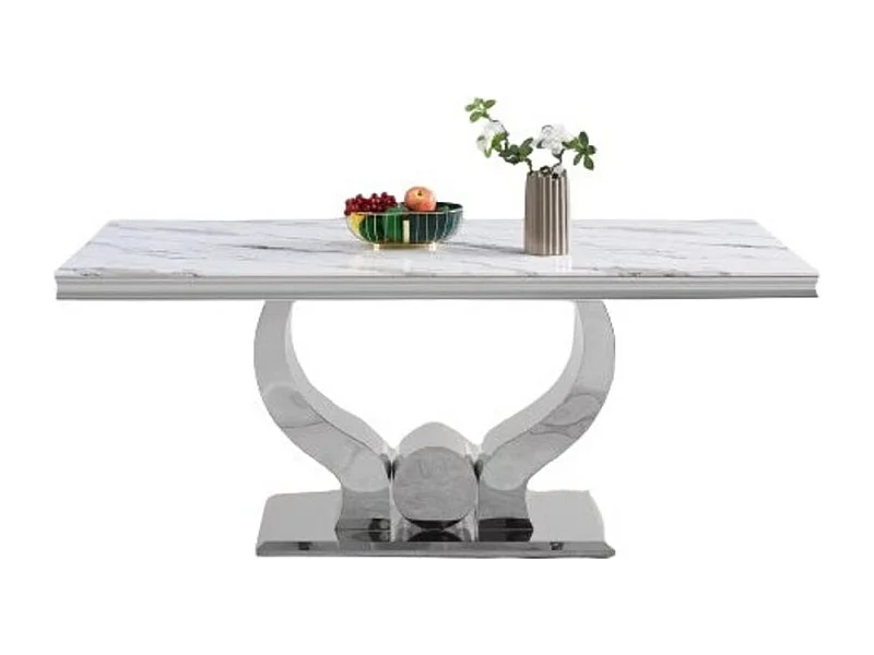 Table à Manger TROFY 180 cm effet marbré blanc