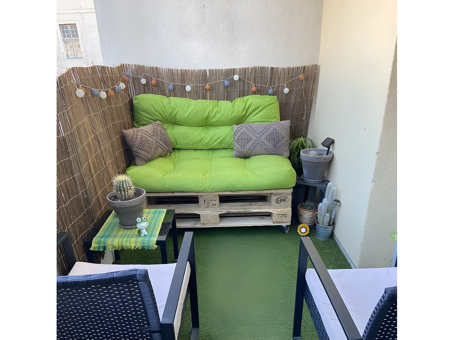 Coussins palette assise en polyester 120x80x15 cm vert