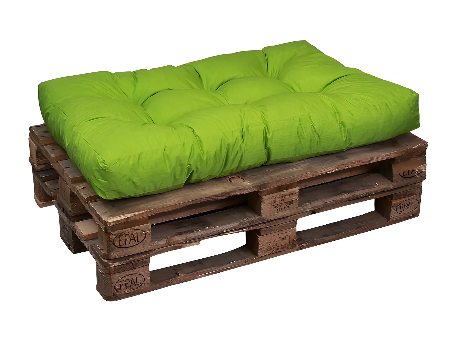 Coussins palette assise en polyester 120x80x15 cm vert