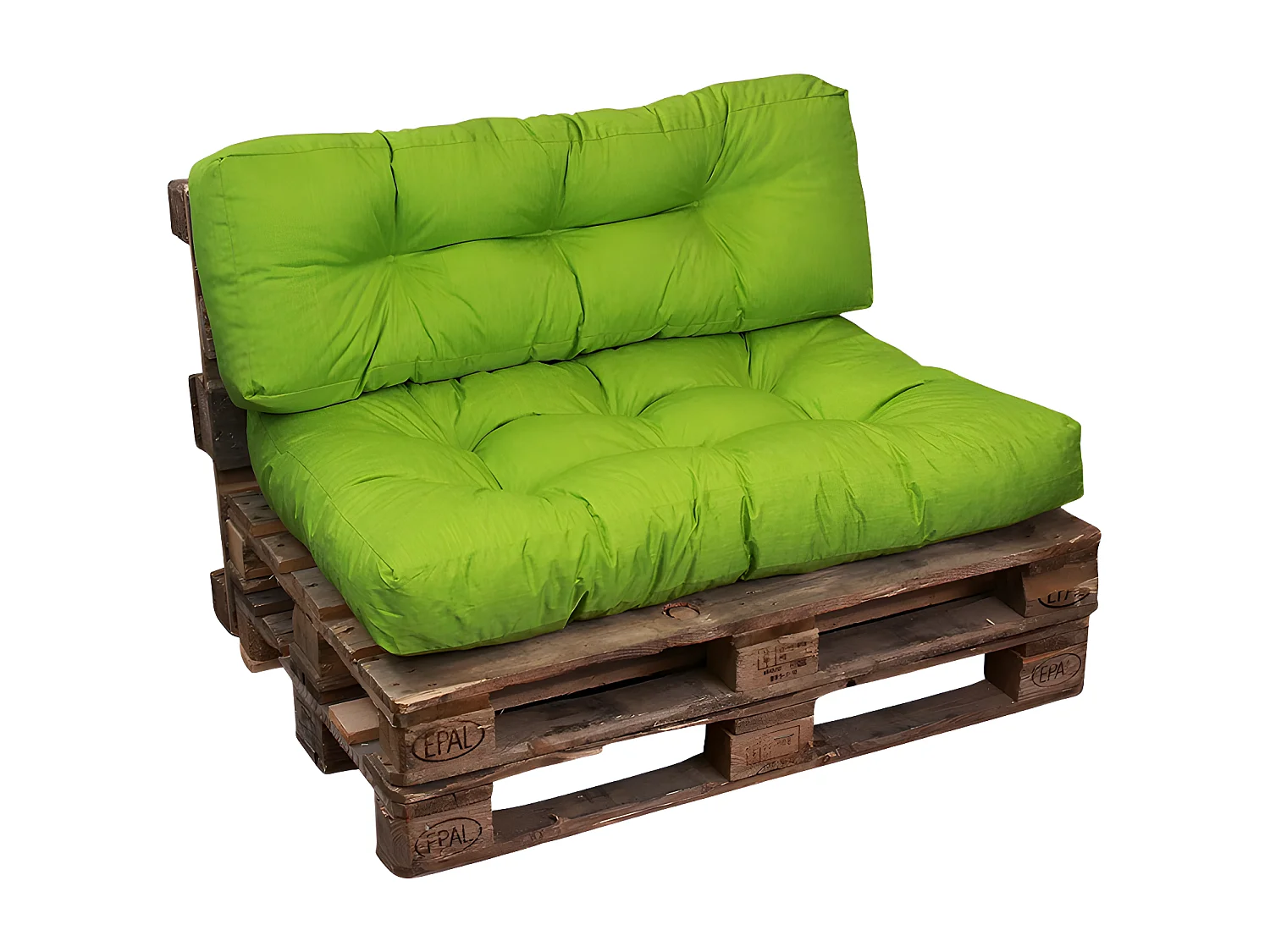 Coussins palette assise en polyester 120x80x15 cm vert