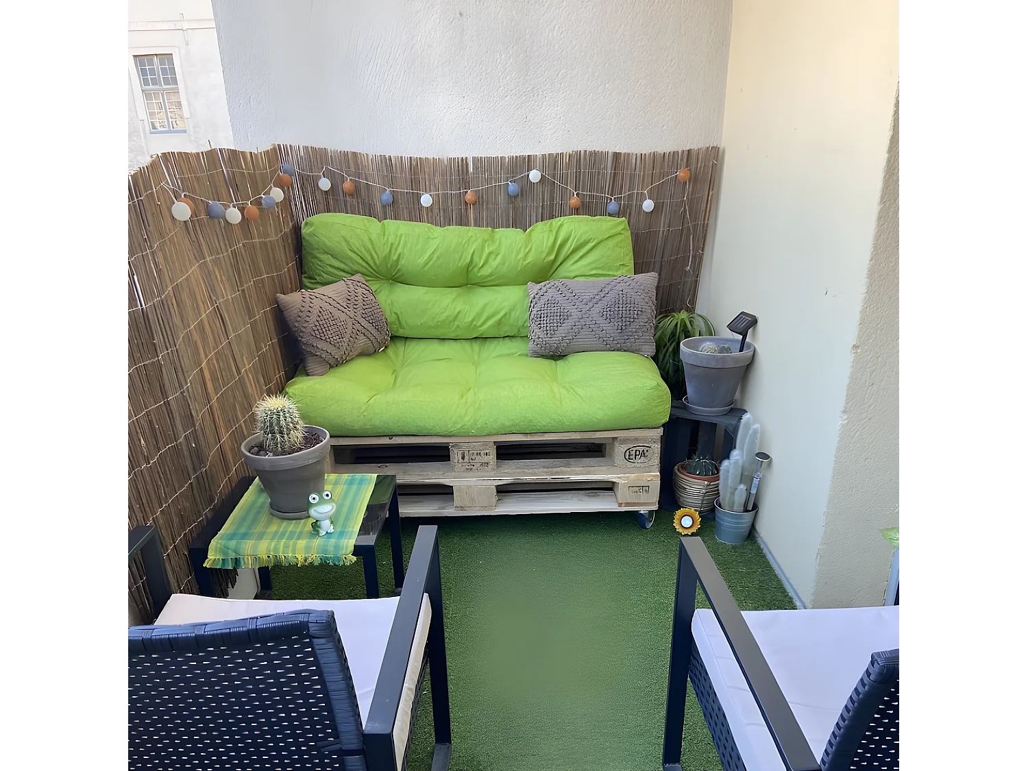 Coussins palette assise en polyester 120x80x15 cm vert