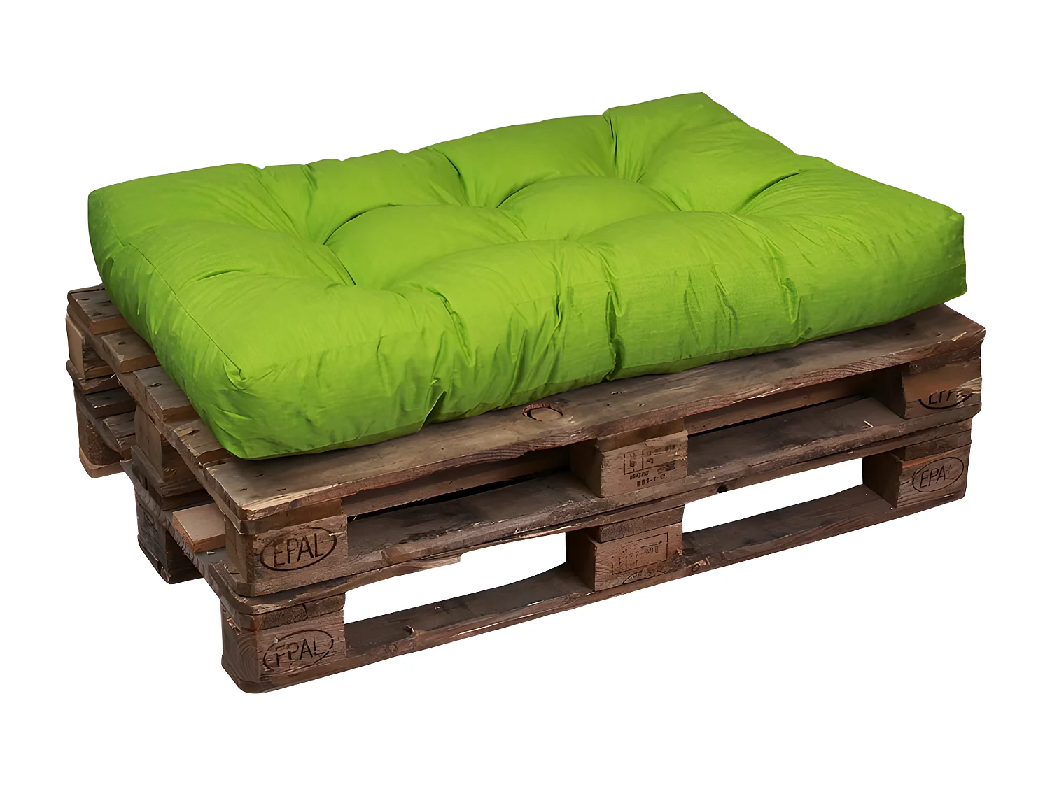 Coussins palette assise en polyester 120x80x15 cm vert