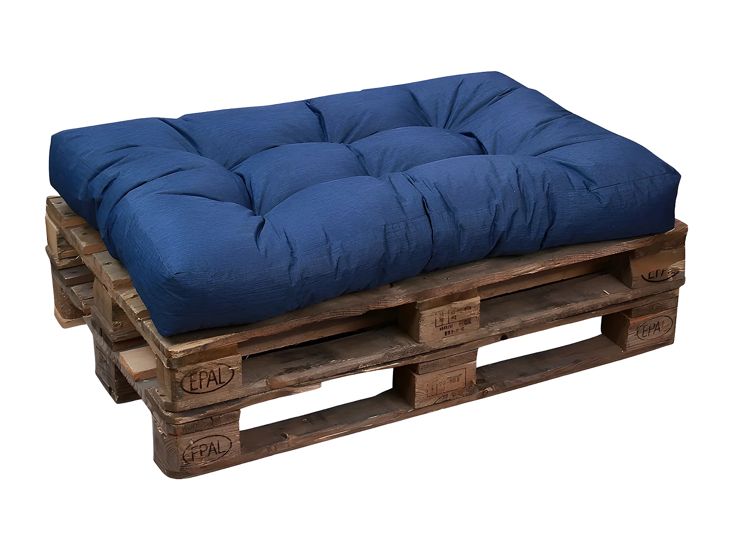 Blauwe polyester pallet kussen zitting 120x80x15 cm