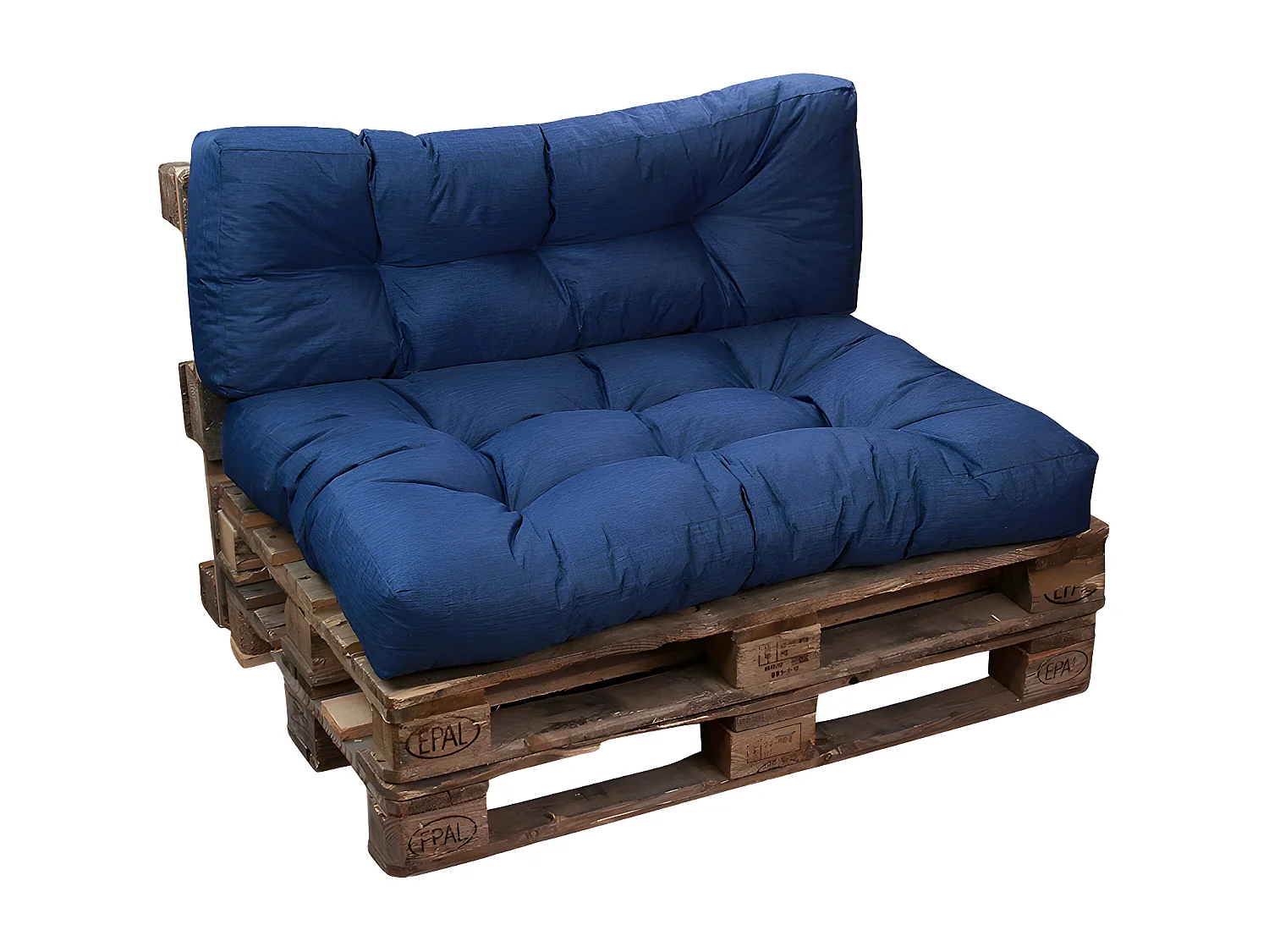 Blauwe polyester pallet kussen zitting 120x80x15 cm