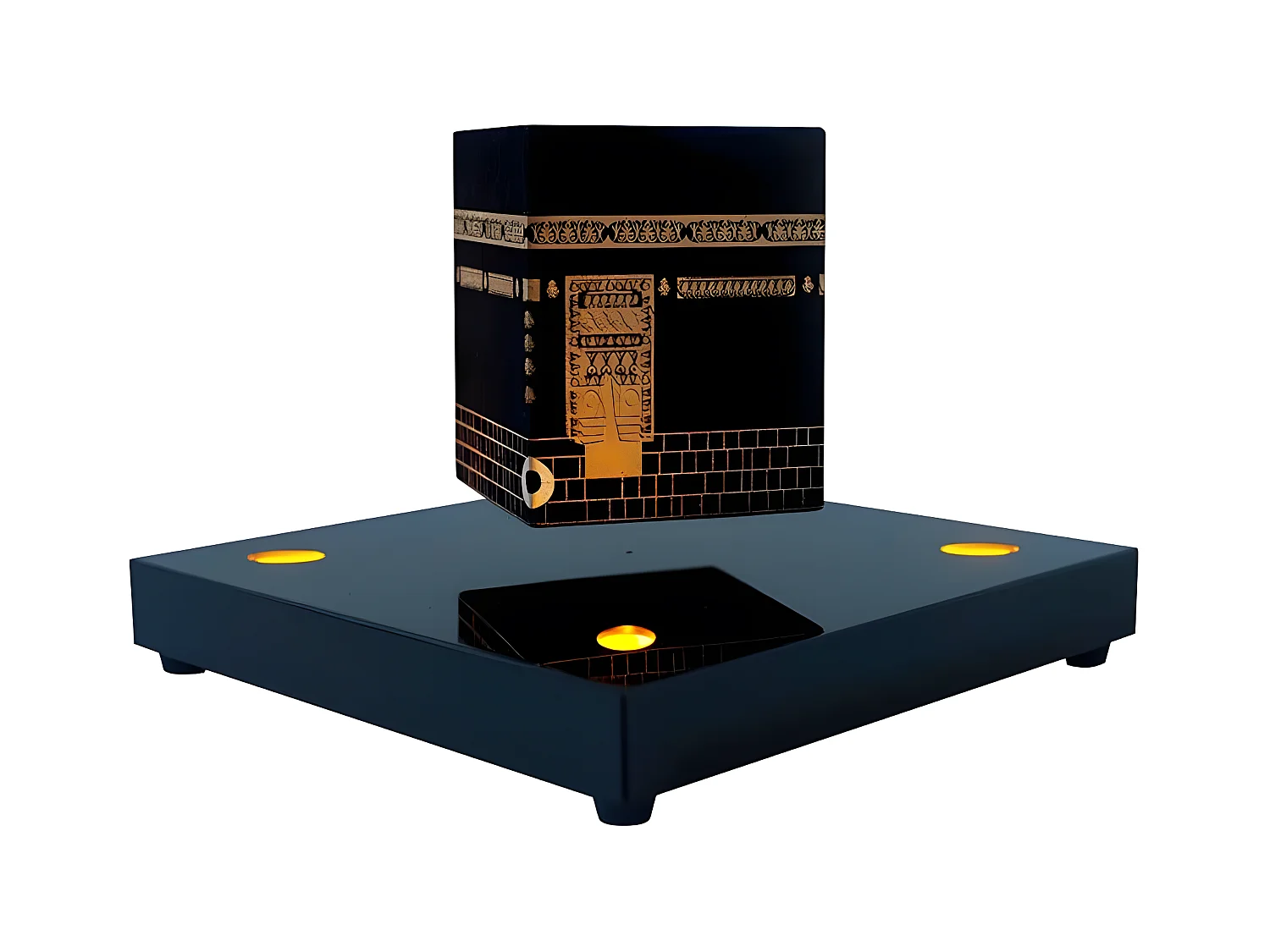 KAABA illuminée en lévitation sur base Deluxe