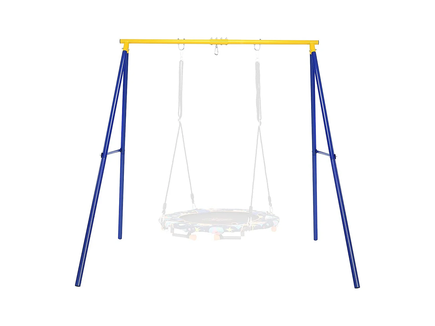 Portique de Balançoire pour Enfants en Forme de A Charge 250KG avec 2 Méthodes de Fixation Piquets d'Ancrage 194x180x180cm