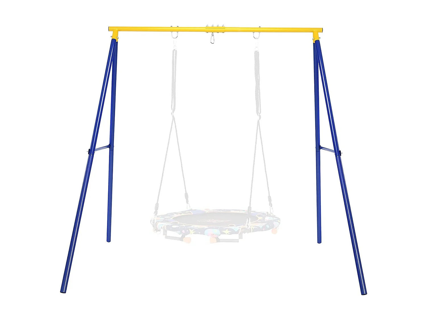 Portique de Balançoire pour Enfants en Forme de A Charge 250KG avec 2 Méthodes de Fixation Piquets d'Ancrage 194x180x180cm