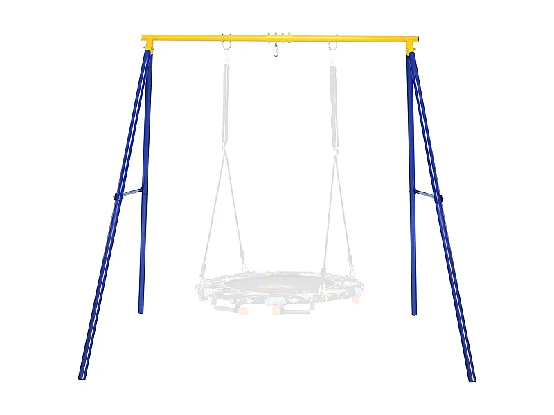 Portique de Balançoire pour Enfants en Forme de A Charge 250KG avec 2 Méthodes de Fixation Piquets d'Ancrage 194x180x180cm