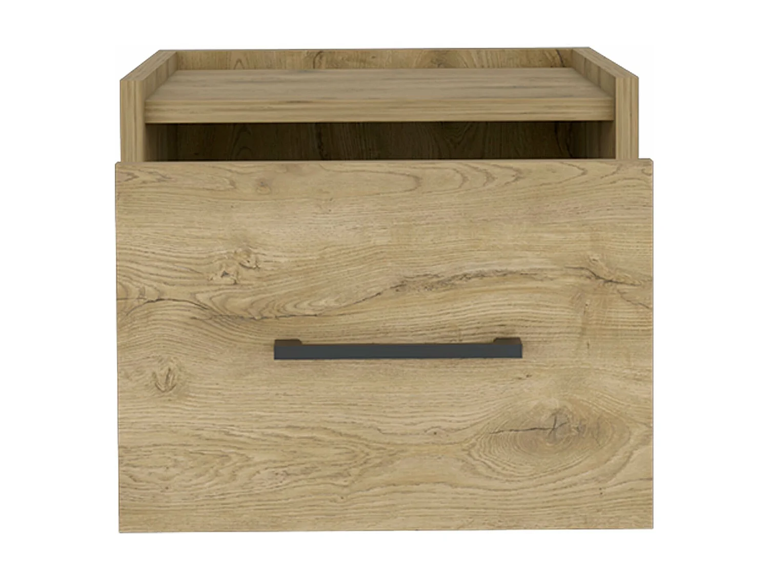 Chevet flottant Boa en mélamine avec rails métalliques , 25 cm X 35 cm X 33.5 cm , Beige