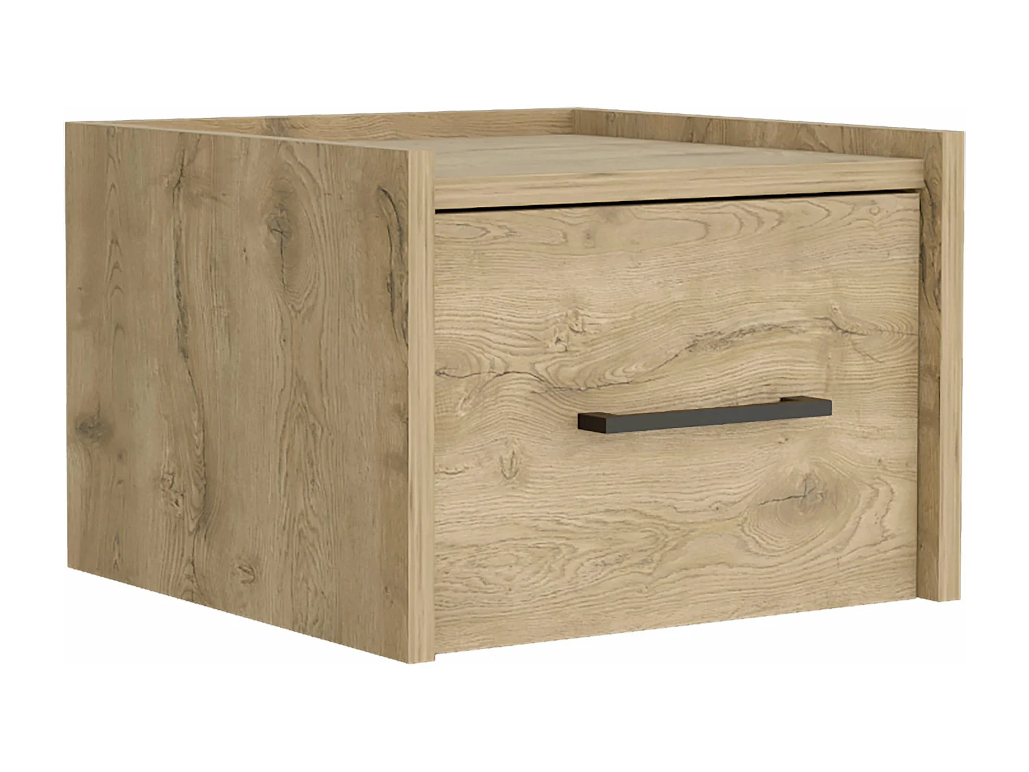 Chevet flottant Boa en mélamine avec rails métalliques , 25 cm X 35 cm X 33.5 cm , Beige