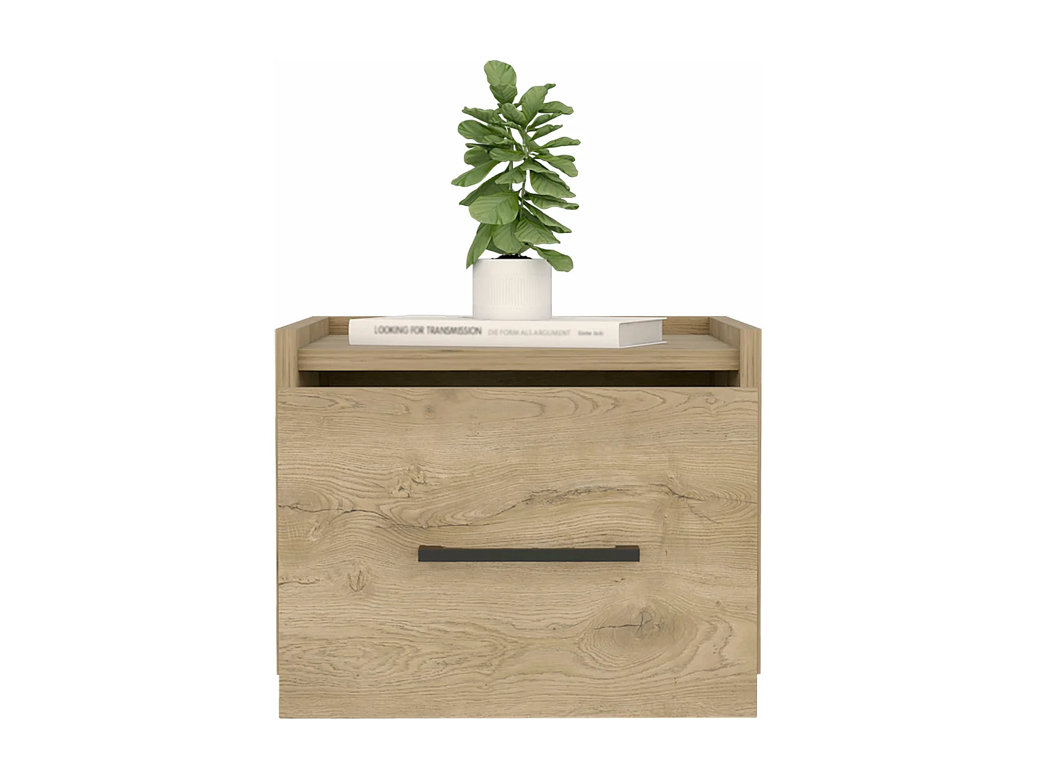 Chevet flottant Boa en mélamine avec rails métalliques , 25 cm X 35 cm X 33.5 cm , Beige