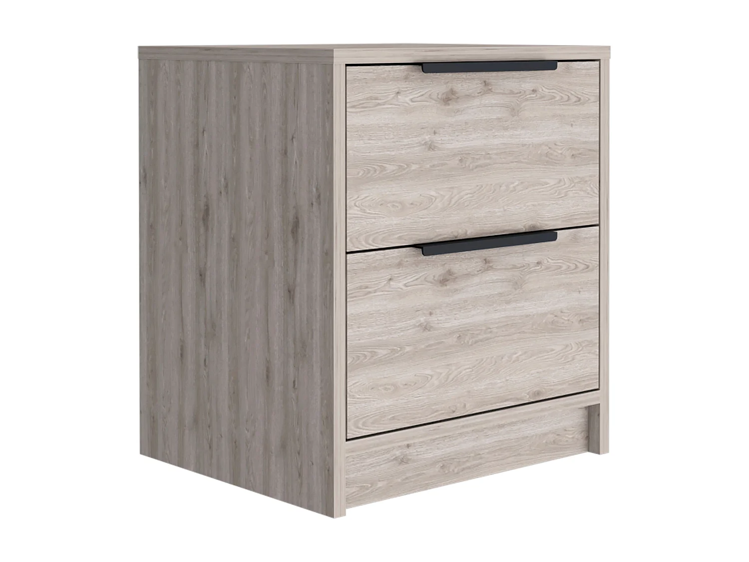 Mesita de noche Kaia en melamina con dos cajones de riel metalico , 47.7 cm  X 40.8 cm  X 36 cm  , Multicolor