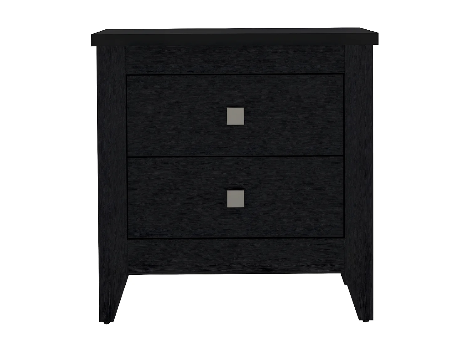 Comodino Amara in melamina con guide in metallo , 61.6 cm X 60 cm X 40 cm , Nero