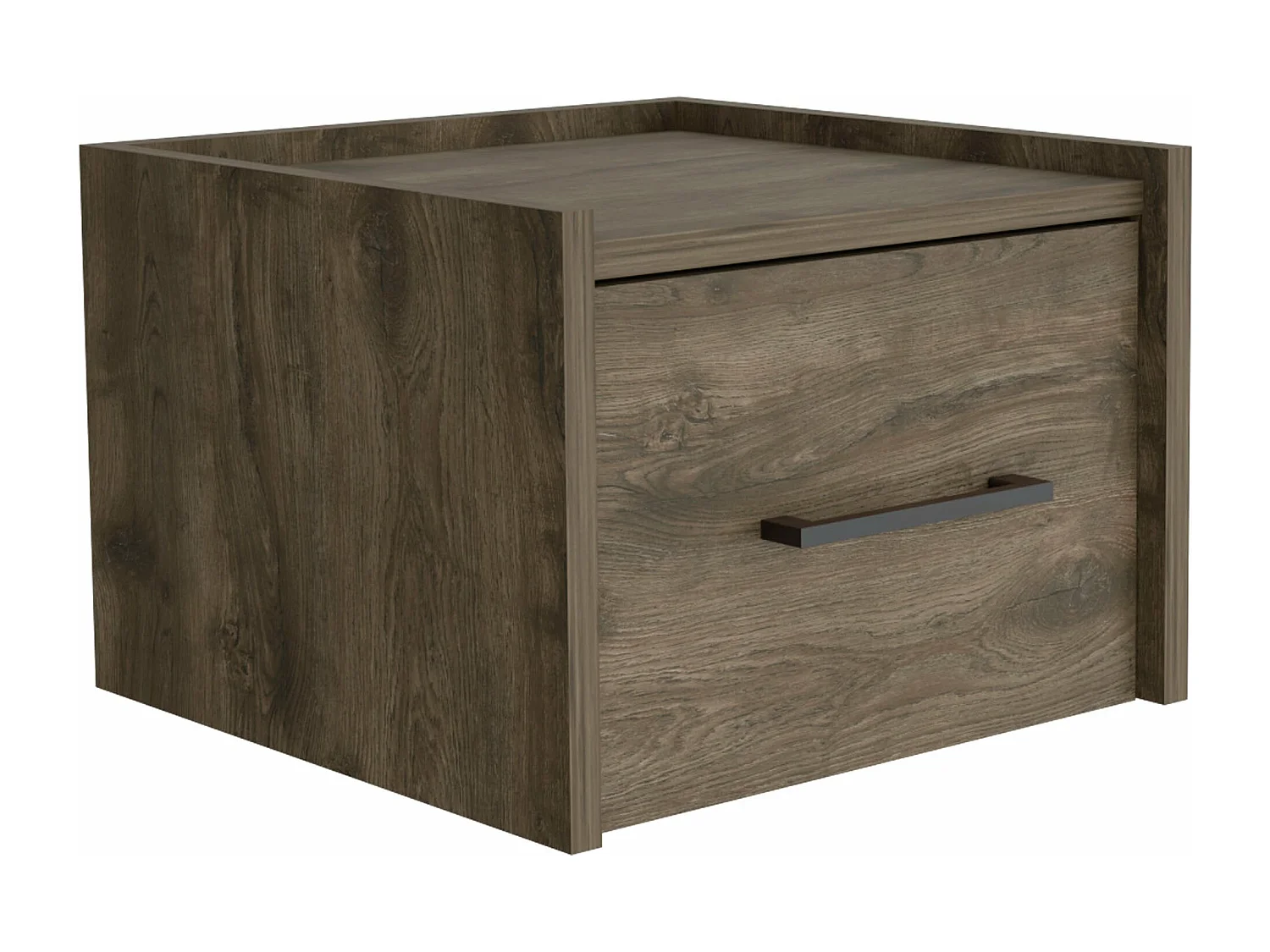 Comodino galleggiante Boa in melamina con un cassetto con guide metalliche , 24.89 cm X 35 cm X 33.5 cm , Marrone