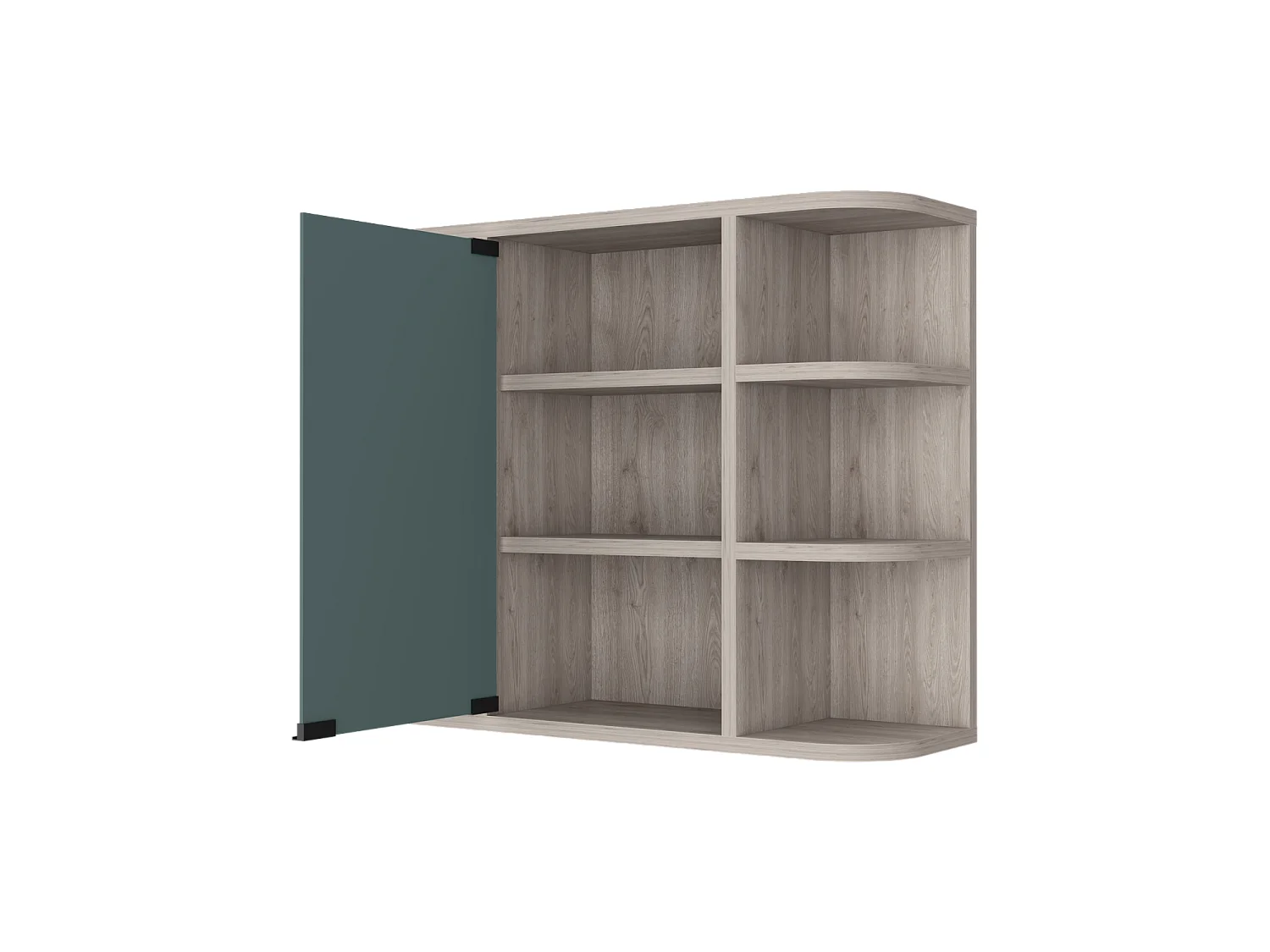 Armadietto per medicinali Milan in melaminico con specchio e ripiani , 50 cm X 60 cm X 19 cm , Grigio / Argento