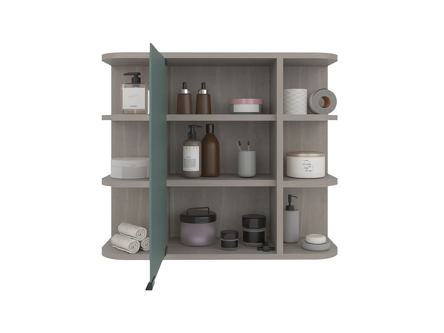 TUHOME CONCEPT Armário de parede para casa de banho Milan de 60 cm, cinza