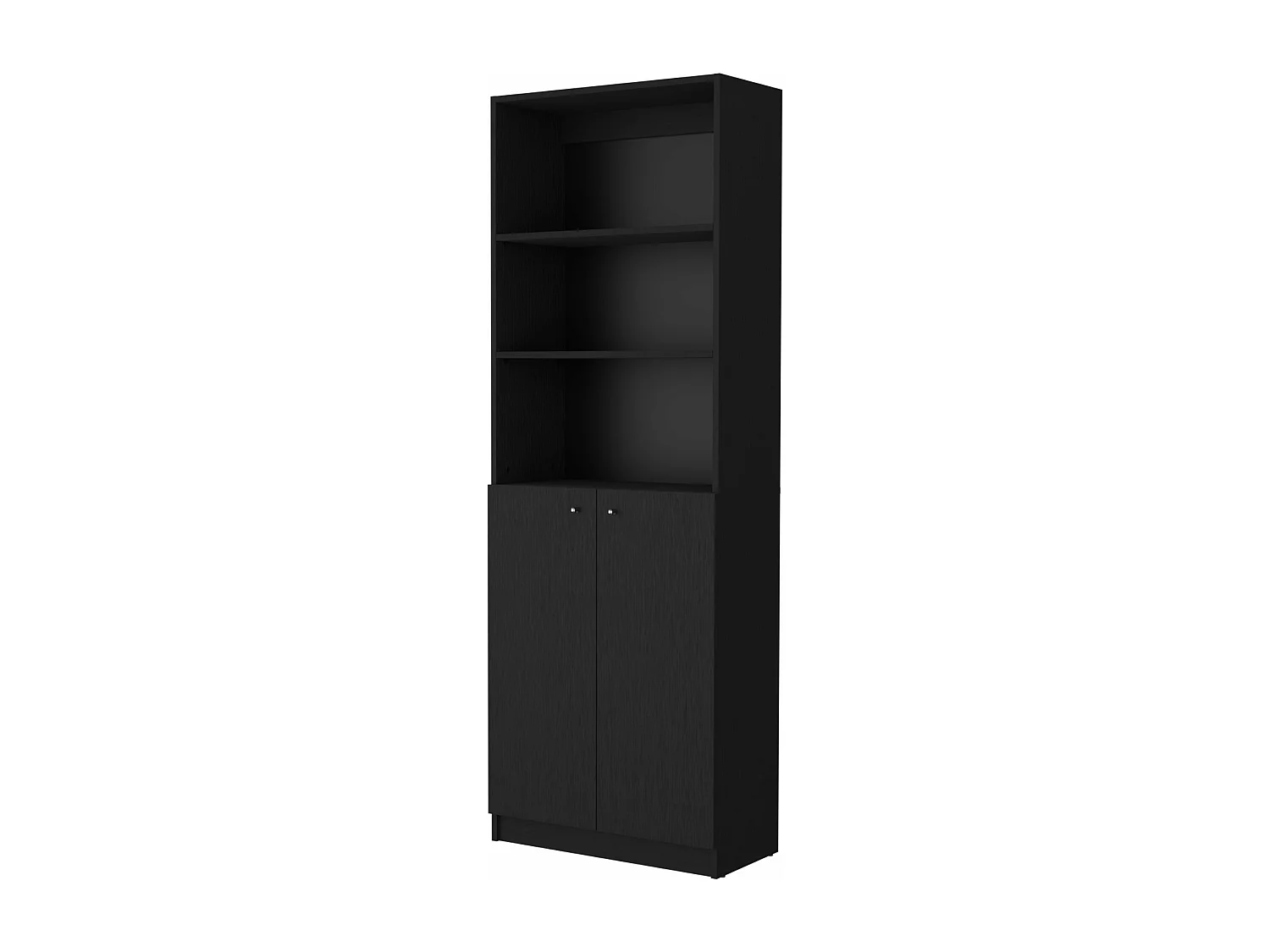 Estanteria Home en melamina con gabinete inferior y 3 estantes exteriores , 180.59 cm  X 62.78 cm  X 29.89 cm  , Negro
