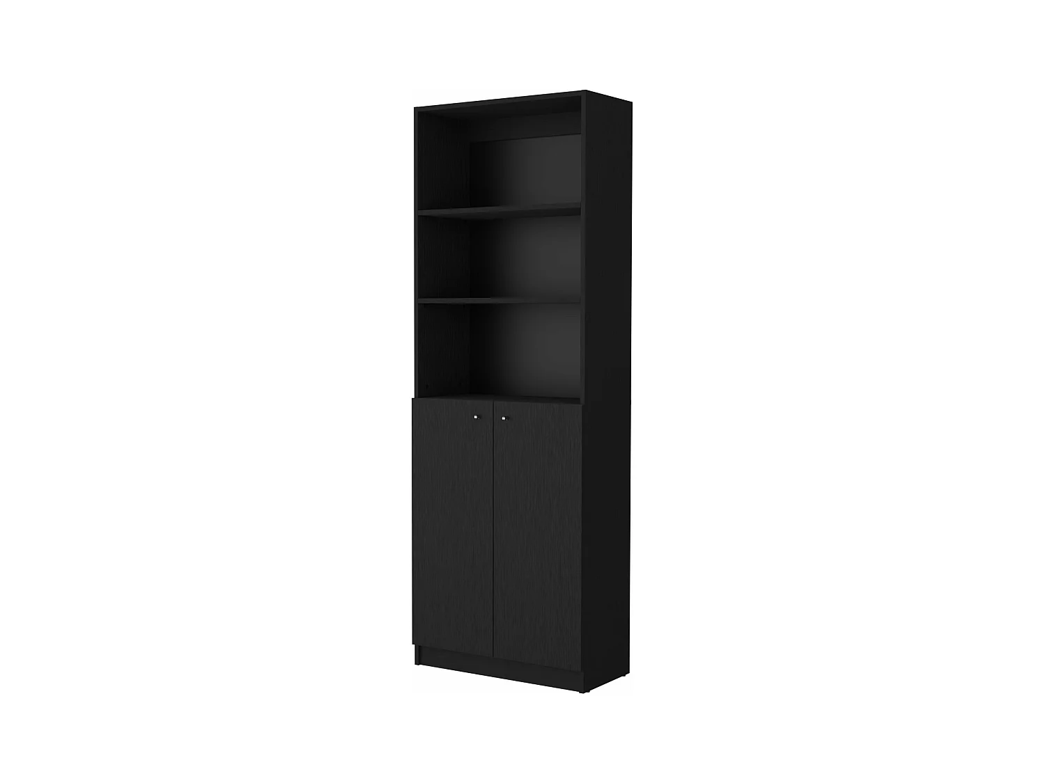 Etagère de maison en mélamine avec meuble inférieur et 3 étagères extérieures , 180.59 cm X 62.78 cm X 29.89 cm , Noir