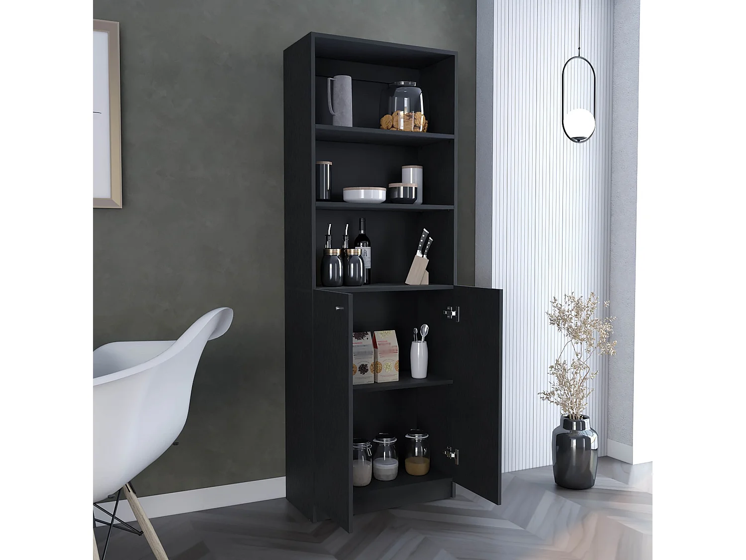 Estante Home de 181 cm com 2 portas, wengué
