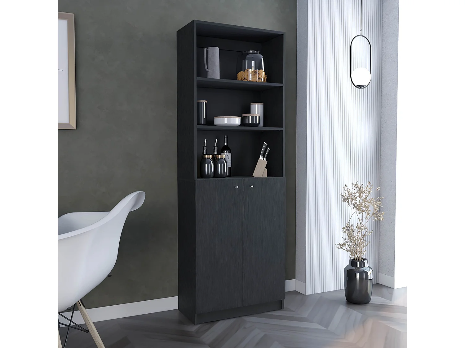 Estante Home de 181 cm com 2 portas, wengué