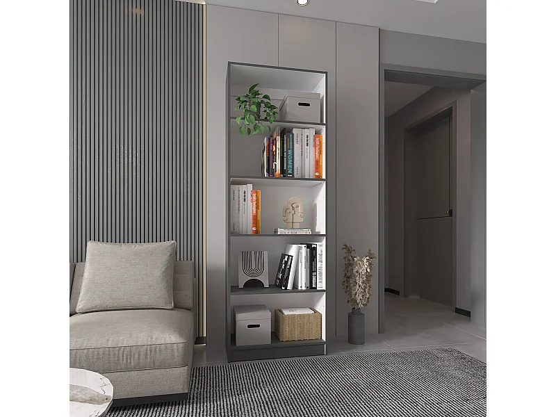 Scaffale Home in melamina con 5 ripiani , 180.59 cm X 62.73 cm X 29.71 cm , Multicolore