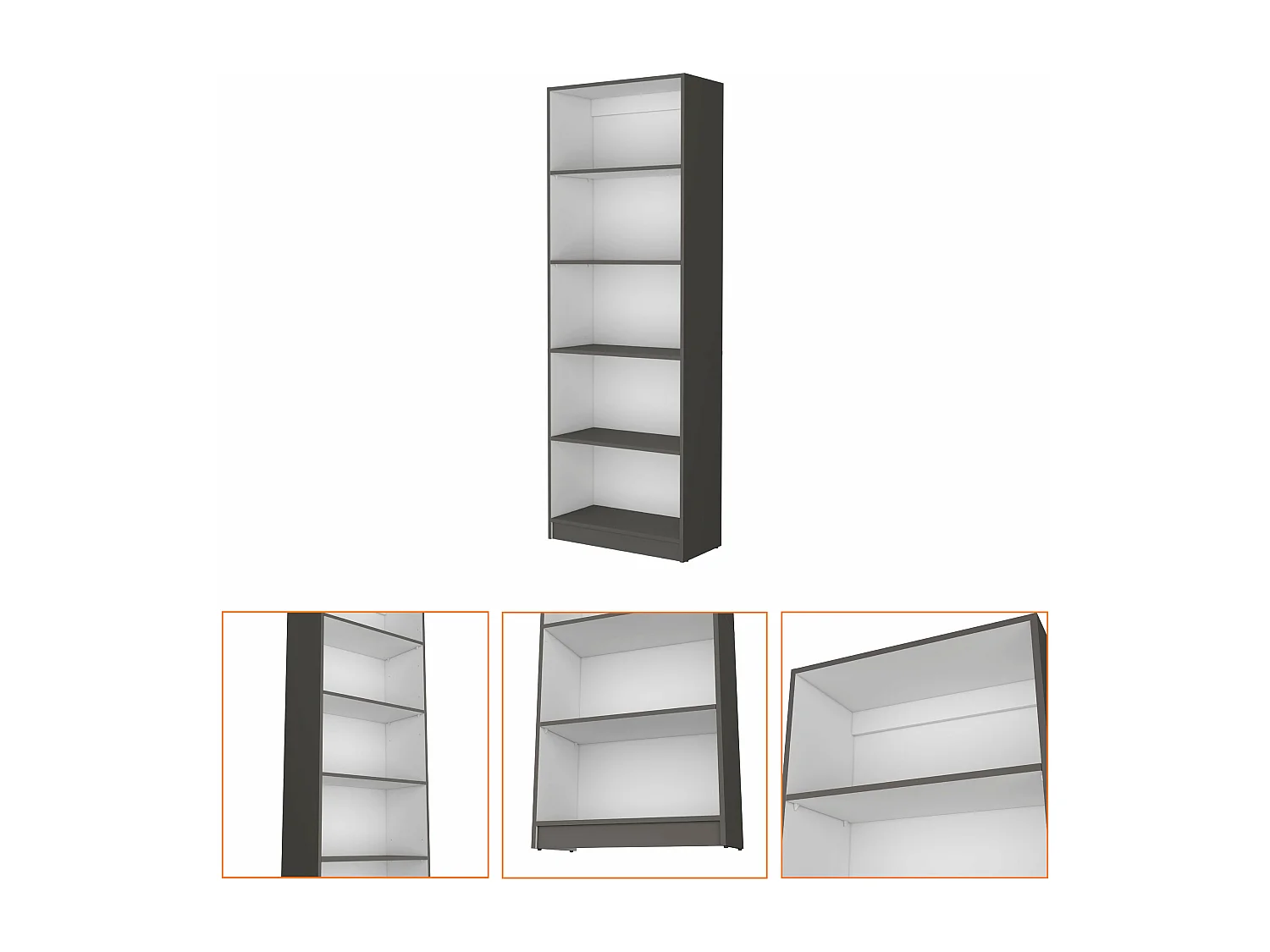 Estante Home em melamina com 5 prateleiras , 180.59 cm X 62.73 cm X 29.71 cm , Multicolorido