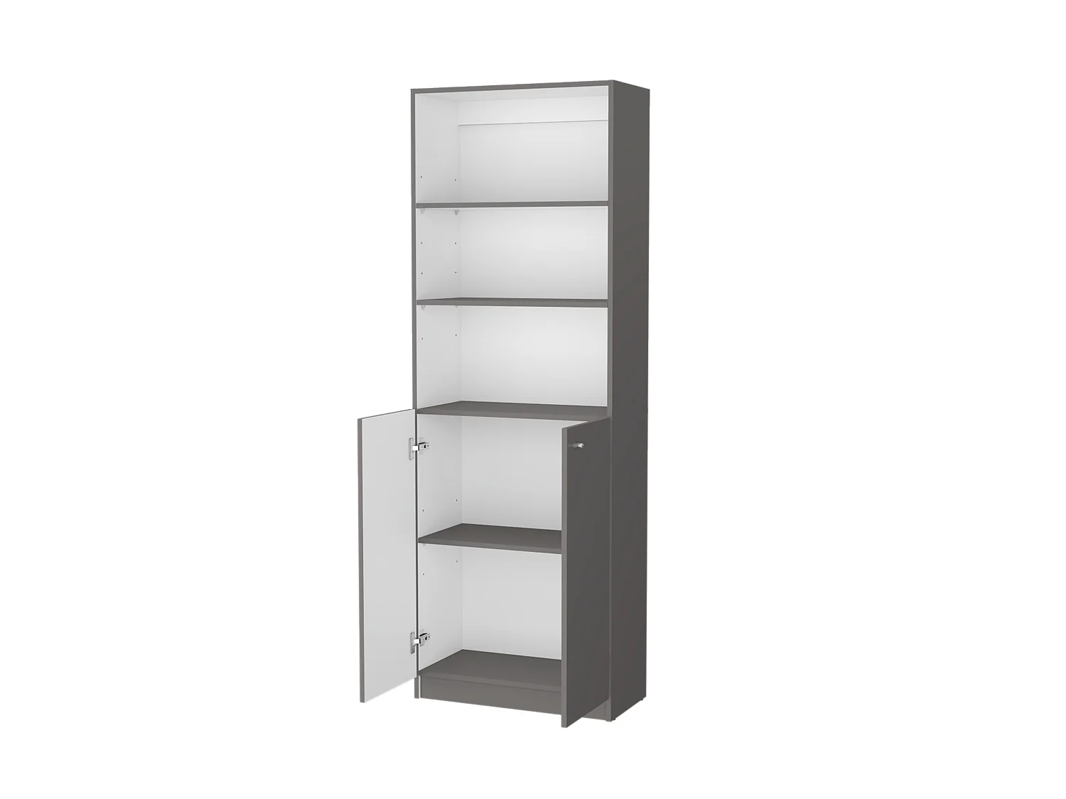 Libreria Home in melamina con mobile inferiore e 3 ripiani esterni , 180.59 cm X 62.78 cm X 29.89 cm , Multicolore
