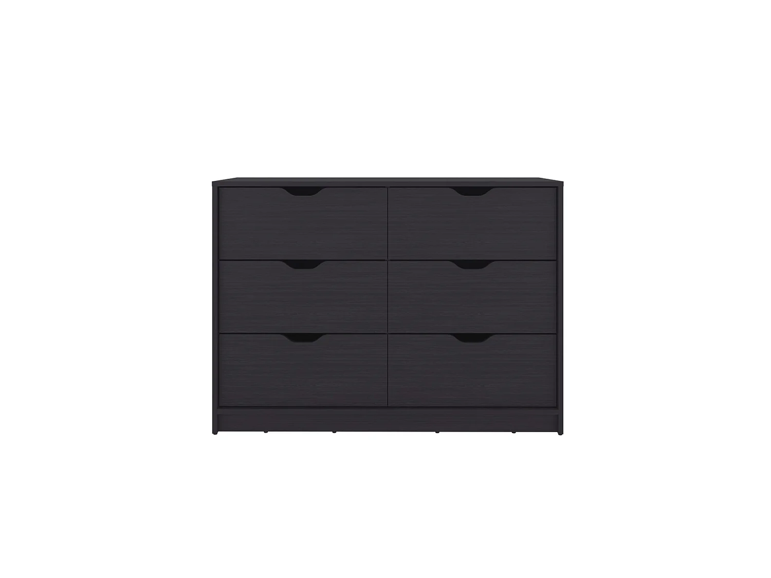 Cassettiera Basilea da 107 cm con 2 ante e 4 cassetti, wengé