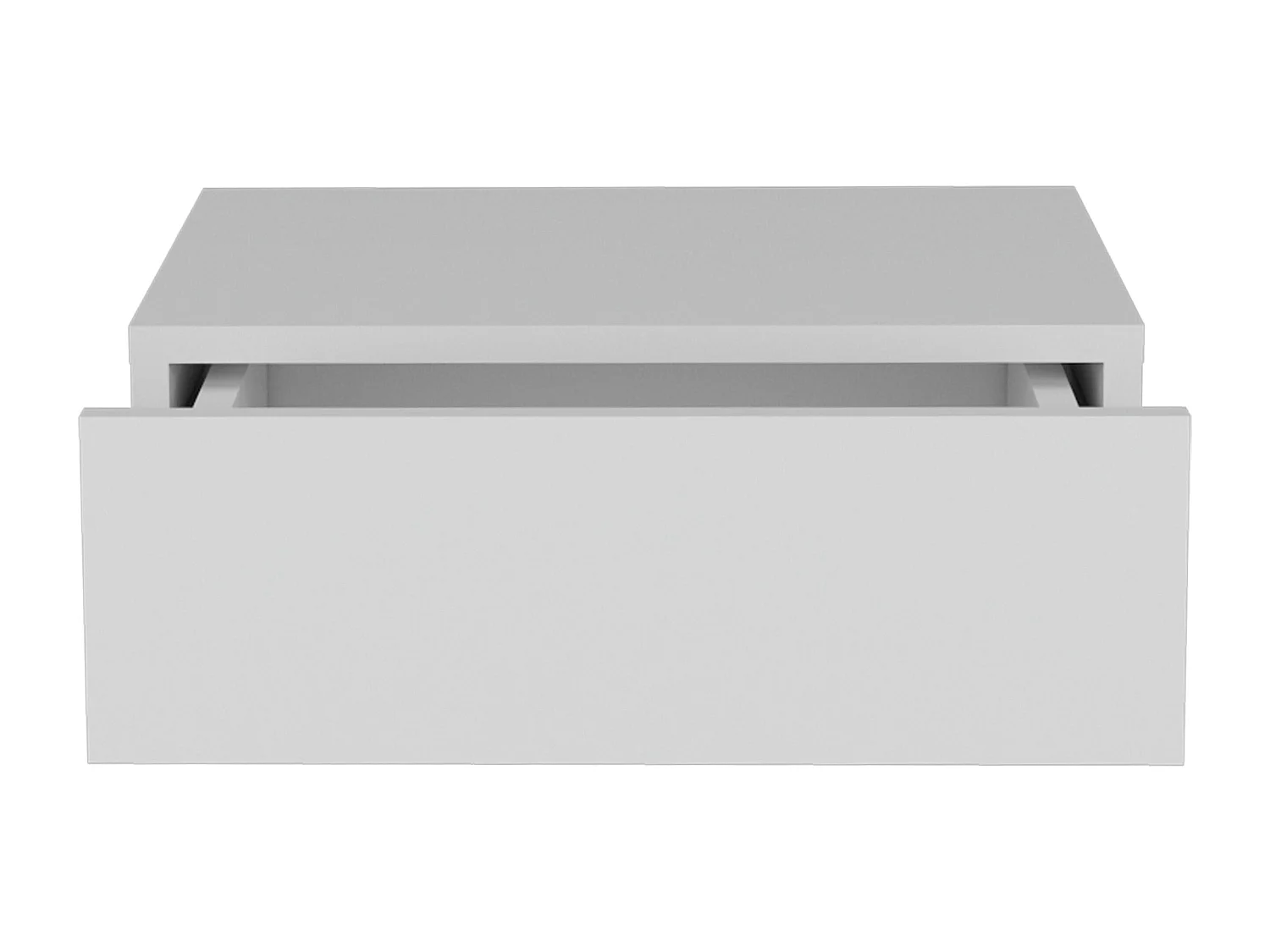 Comodino galleggiante in melamina Milano con cassetto con guida in metallo , 12.95 cm X 39.8 cm X 34 cm , Bianco