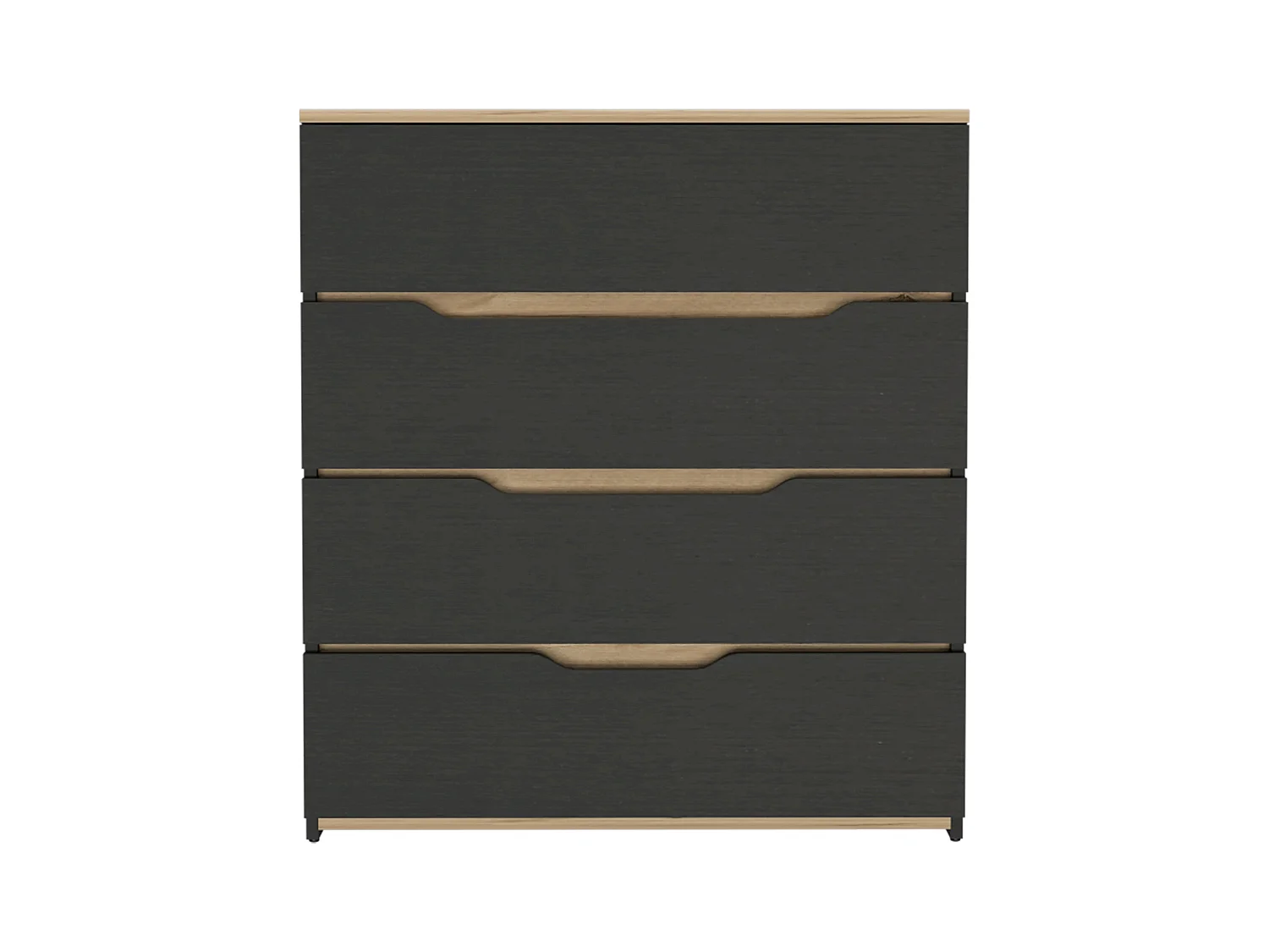 Cassettiera Zoe in melamina, quattro cassetti con guide in metallo, 88.97 cm X 80 cm X 35 cm , Multicolore