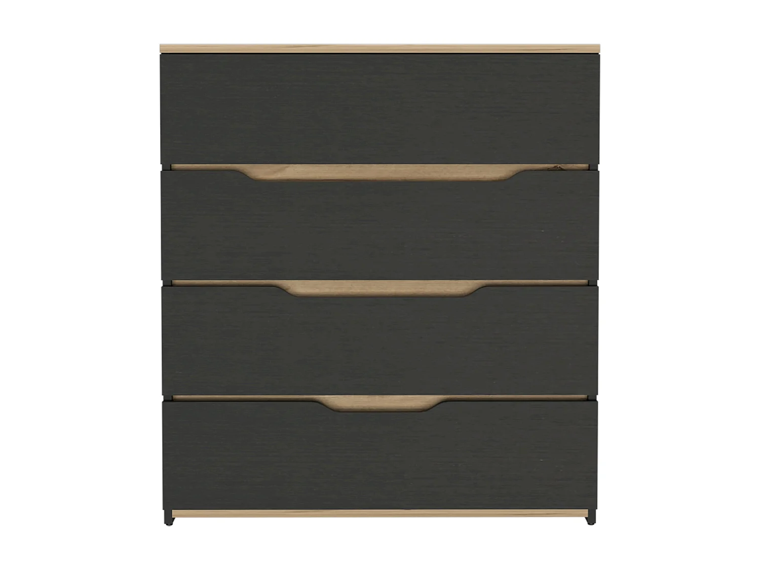 Cassettiera Zoe in melamina, quattro cassetti con guide in metallo, 88.97 cm X 80 cm X 35 cm , Multicolore