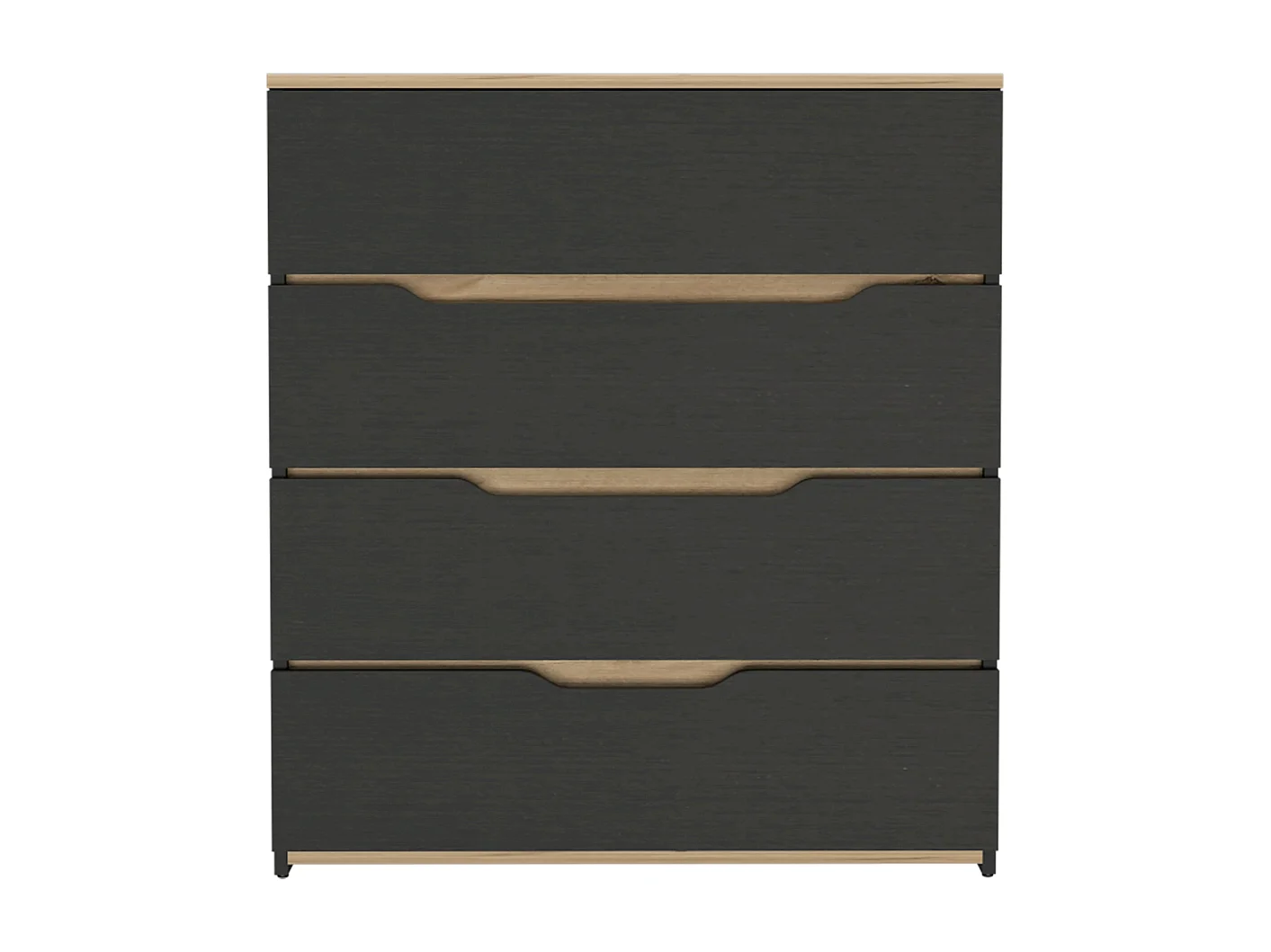 Cassettiera Zoe in melamina, quattro cassetti con guide in metallo, 88.97 cm X 80 cm X 35 cm , Multicolore