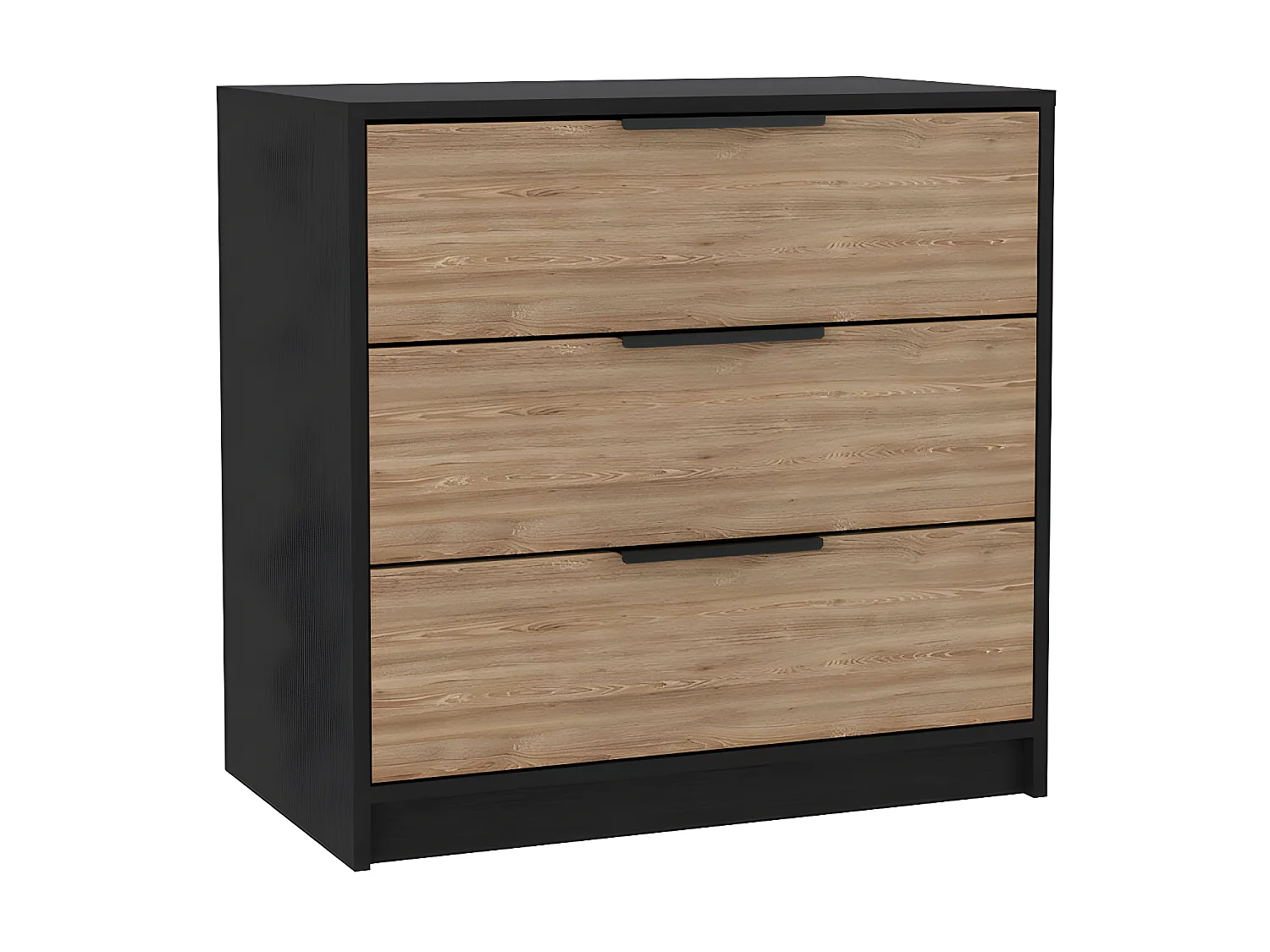 Commode kaia en mélamine 3 tiroirs avec rails métalliques , 68.6 cm X 69.85 cm X 41.5 cm , Multicolore