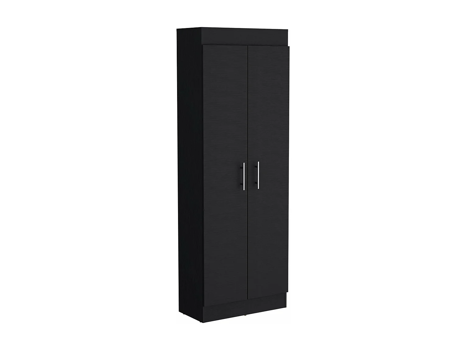 Armário Nepal em melamina com 2 portas e 4 prateleiras , 169.9 cm X 60 cm X 30.3 cm , Preto