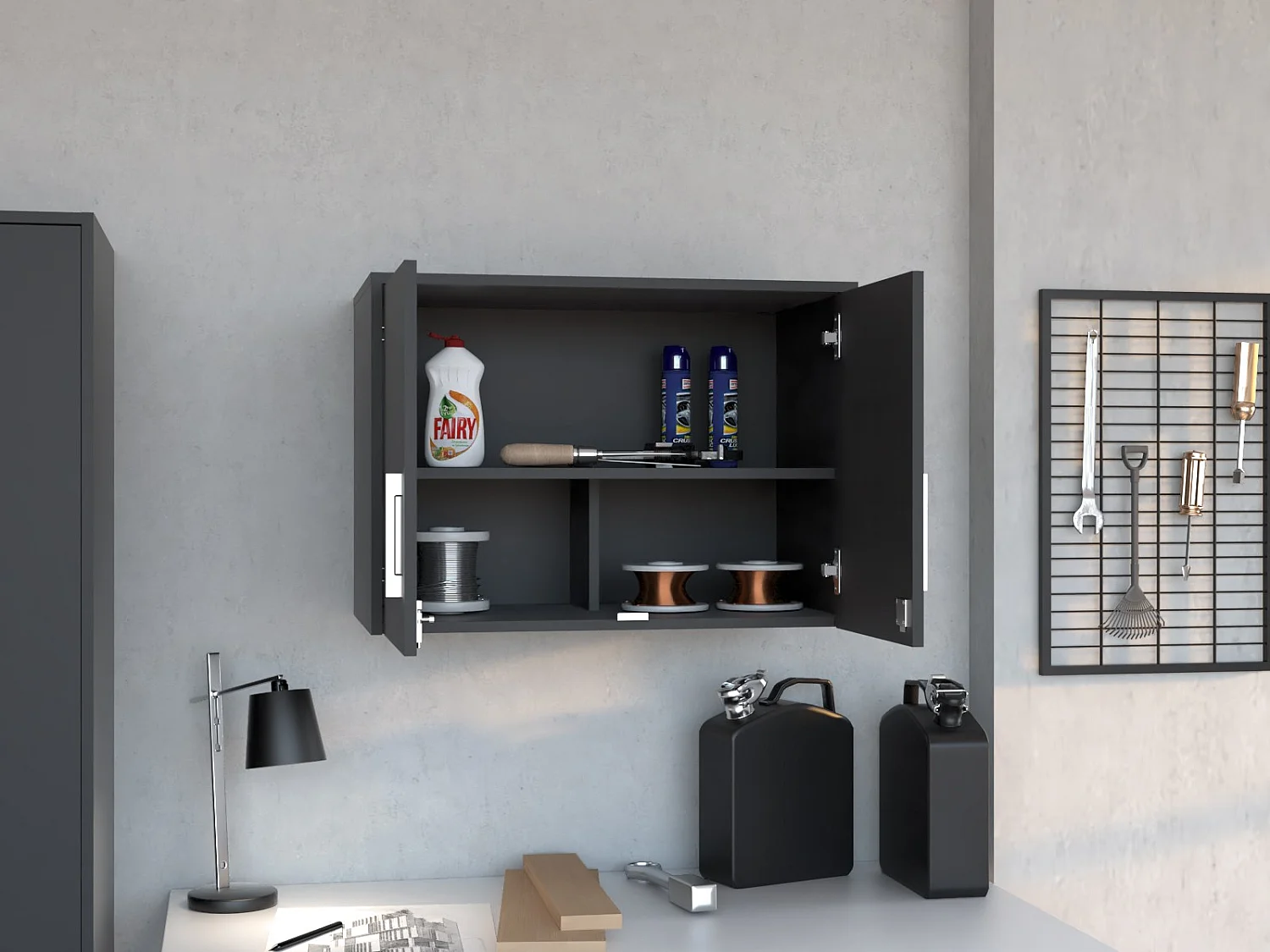 Armadio multiuso da 70 cm, nero