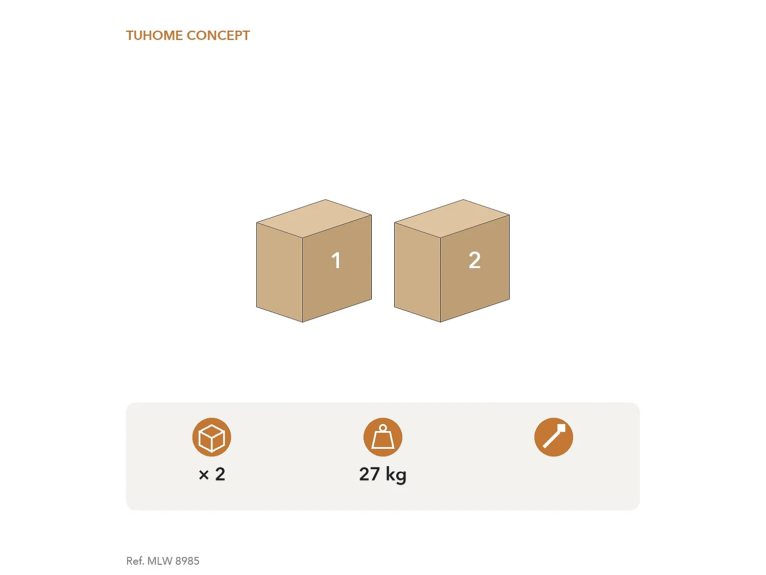 TUHOME CONCEPT Mobile lavello Napoles da 100 cm, wengé