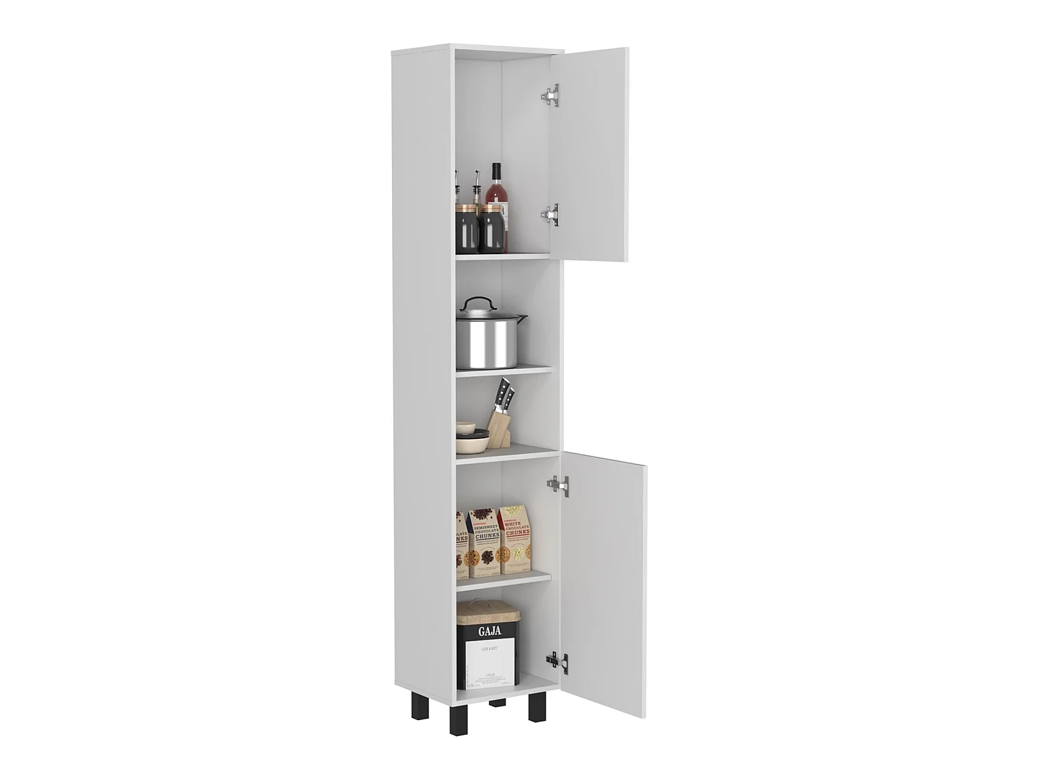 TUHOME CONCEPT Armário despensa de cozinha Hobart de 202 cm, branco