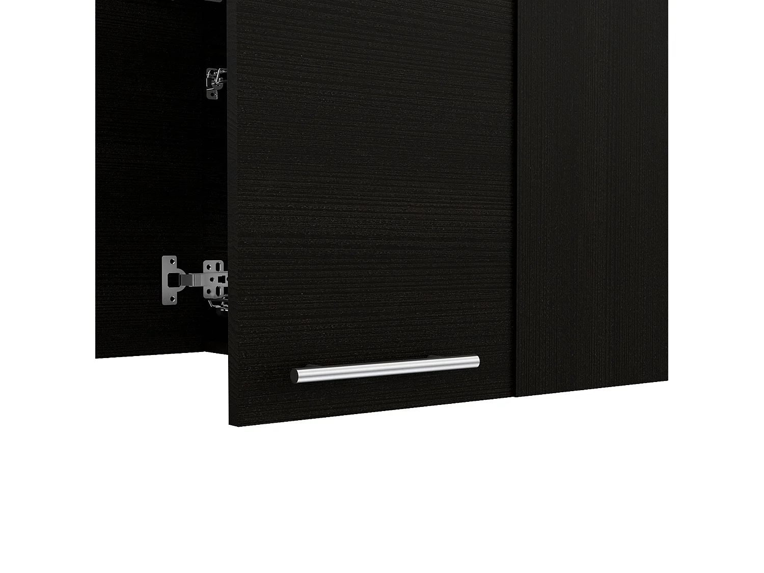 Meuble de cuisine en mélaminé Paris avec 4 armoires et 2 étagères , 59.94 cm X 120 cm X 33.27 cm , Noir