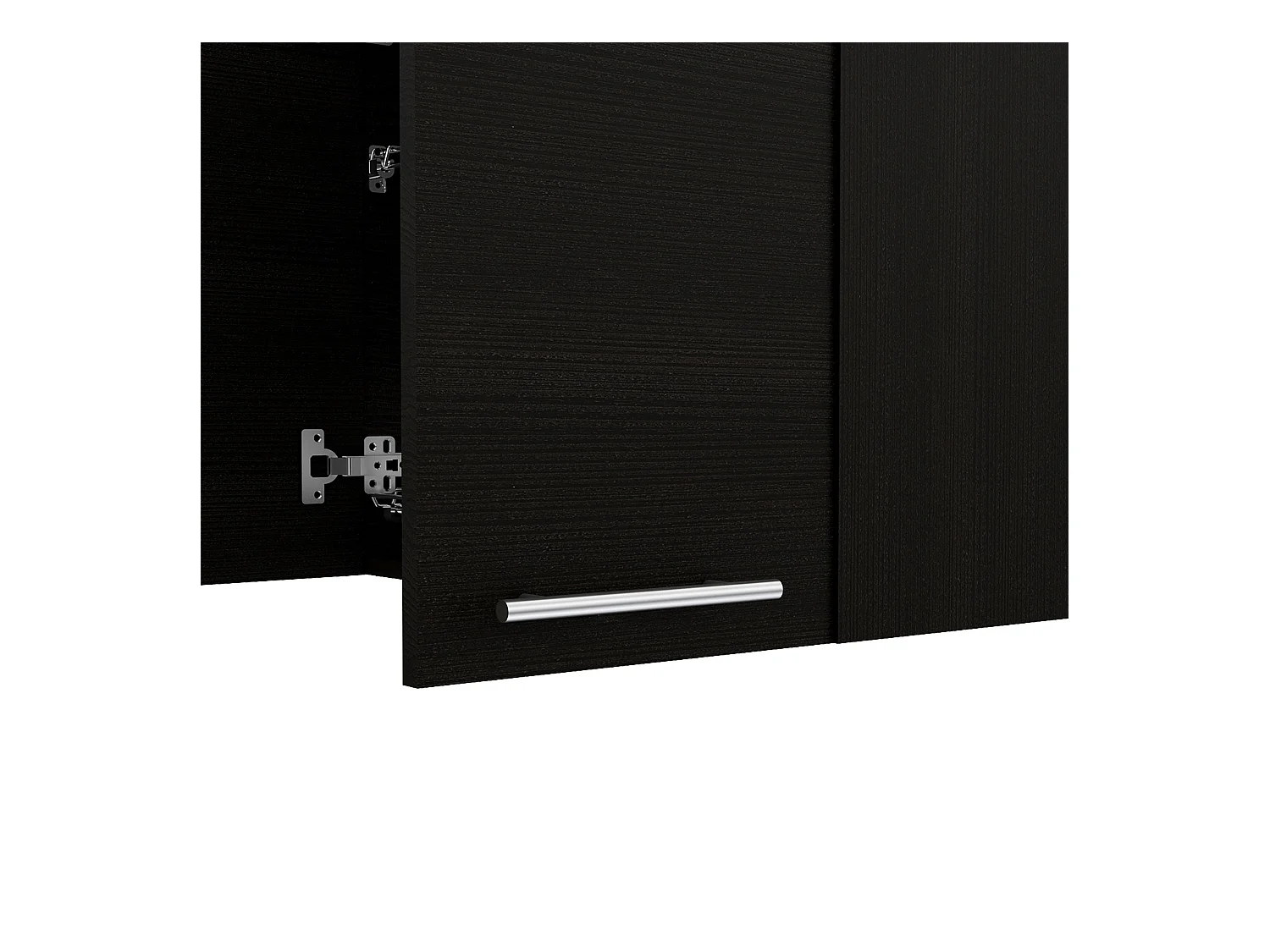 Pensile da cucina in melamina Paris con 4 armadi e 2 ripiani , 59.94 cm X 120 cm X 33.27 cm , Nero