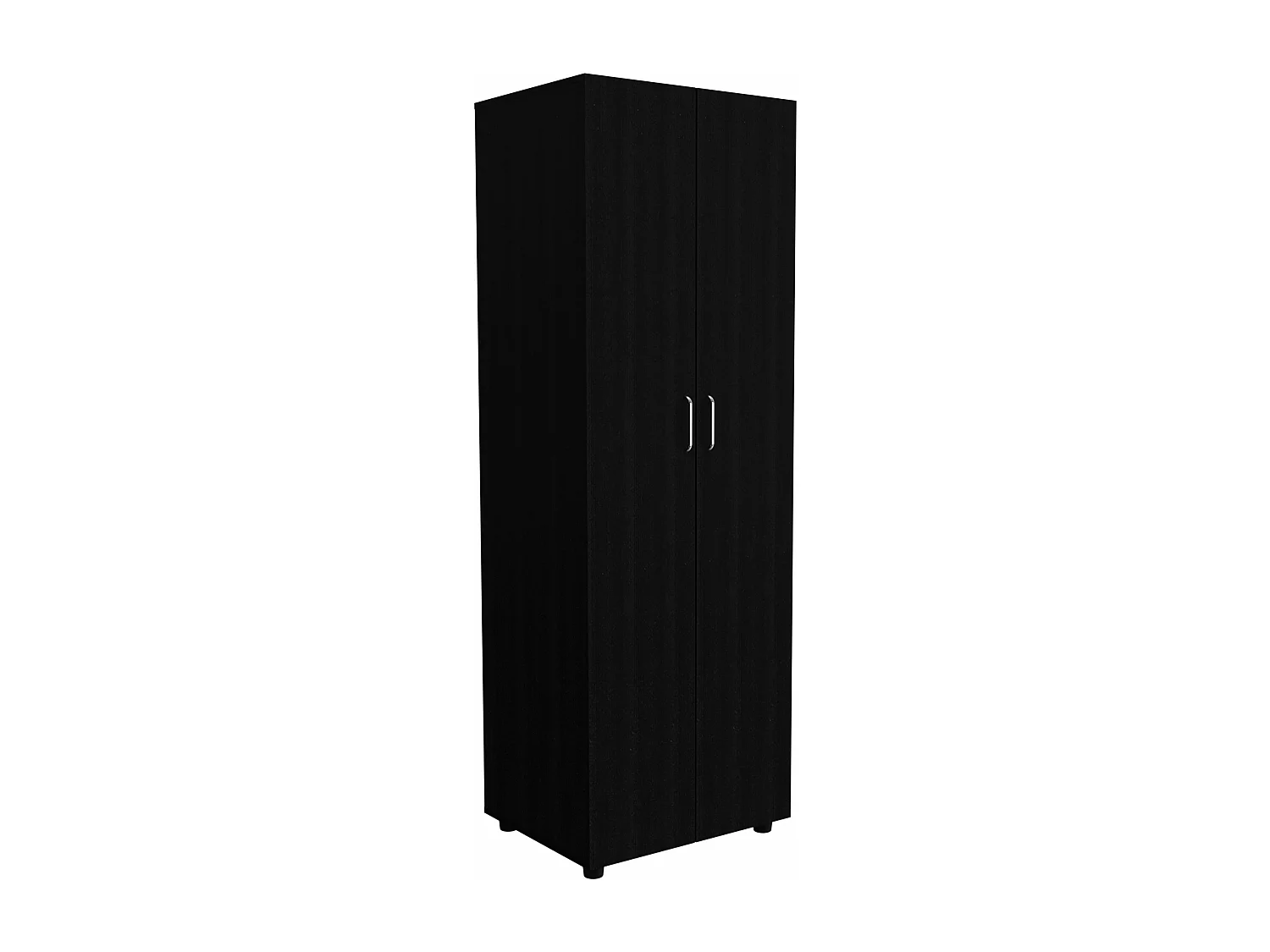 Armoire Aurora en mélamine avec deux étagères et une tringle à vêtements , 180 cm X 60 cm X 48.5 cm , Noir