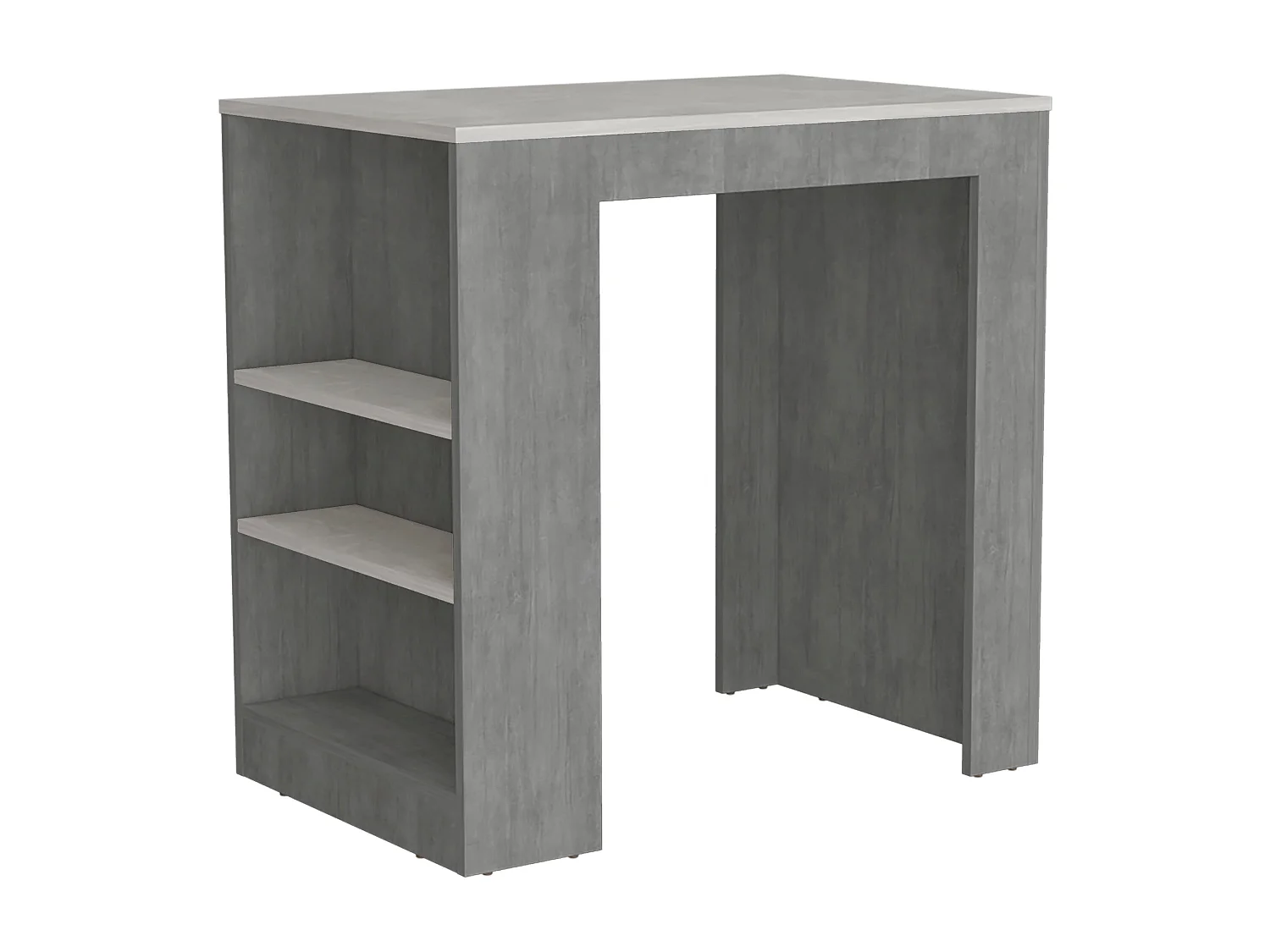 Tavolino da cucina Portree in melamina con 2 ripiani , 91.18 cm X 92 cm X 58.9 cm , Bianco