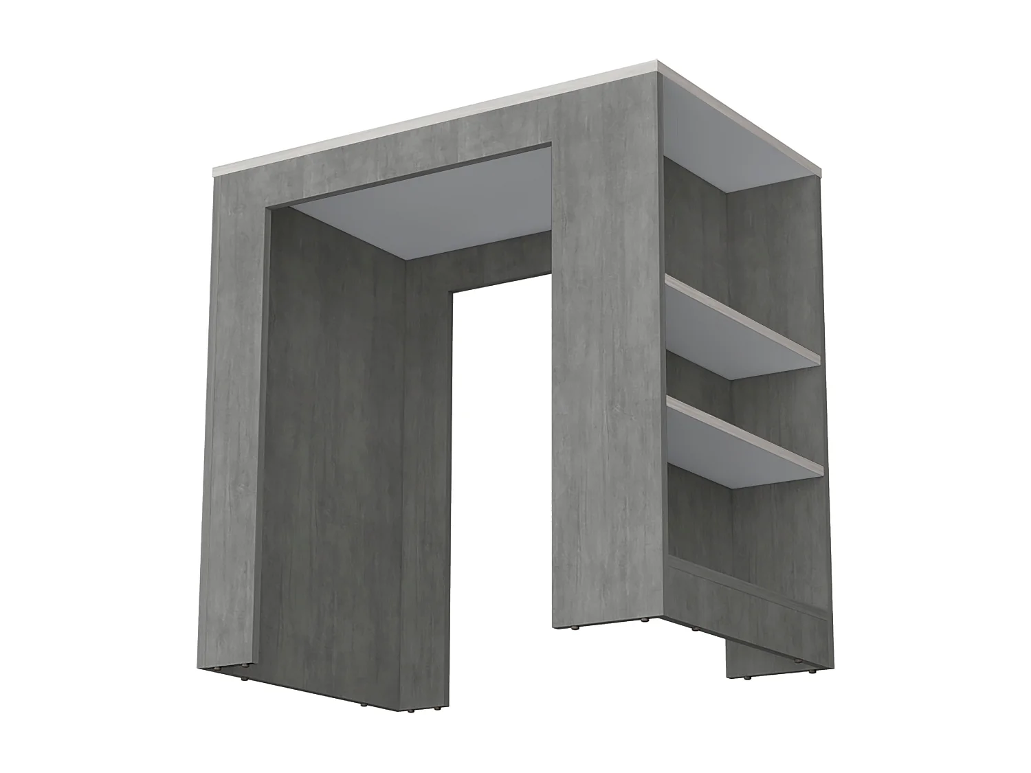 Tavolino da cucina Portree in melamina con 2 ripiani , 91.18 cm X 92 cm X 58.9 cm , Bianco