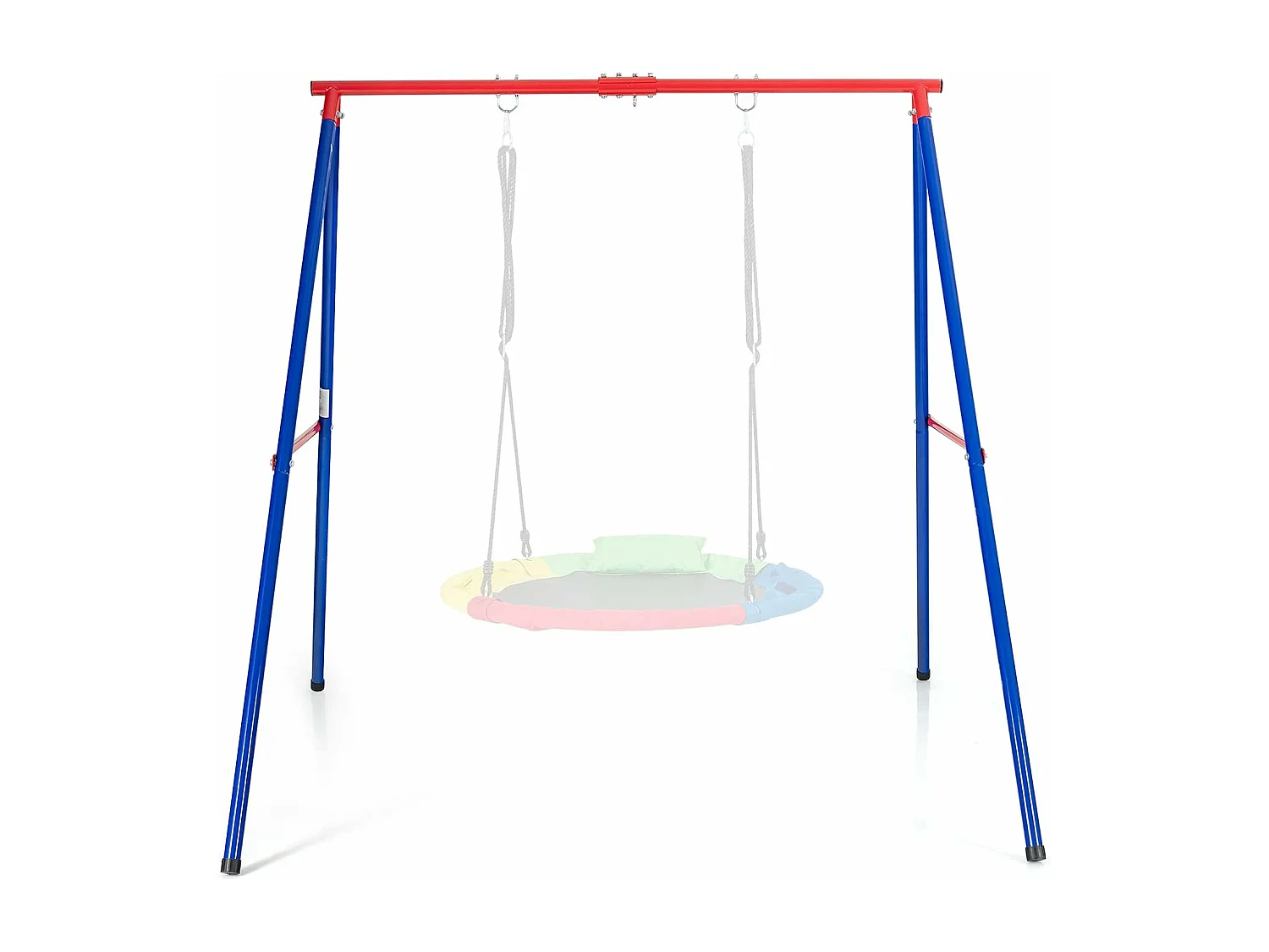 Portique de Balançoire en Métal avec Structure en A, Support de Balançoire avec Tapis Antidérapant, Charge 250kg pour Intérieur et Extérieur, 194 x 184 x 180 cm, sans Balançoire (Rouge)