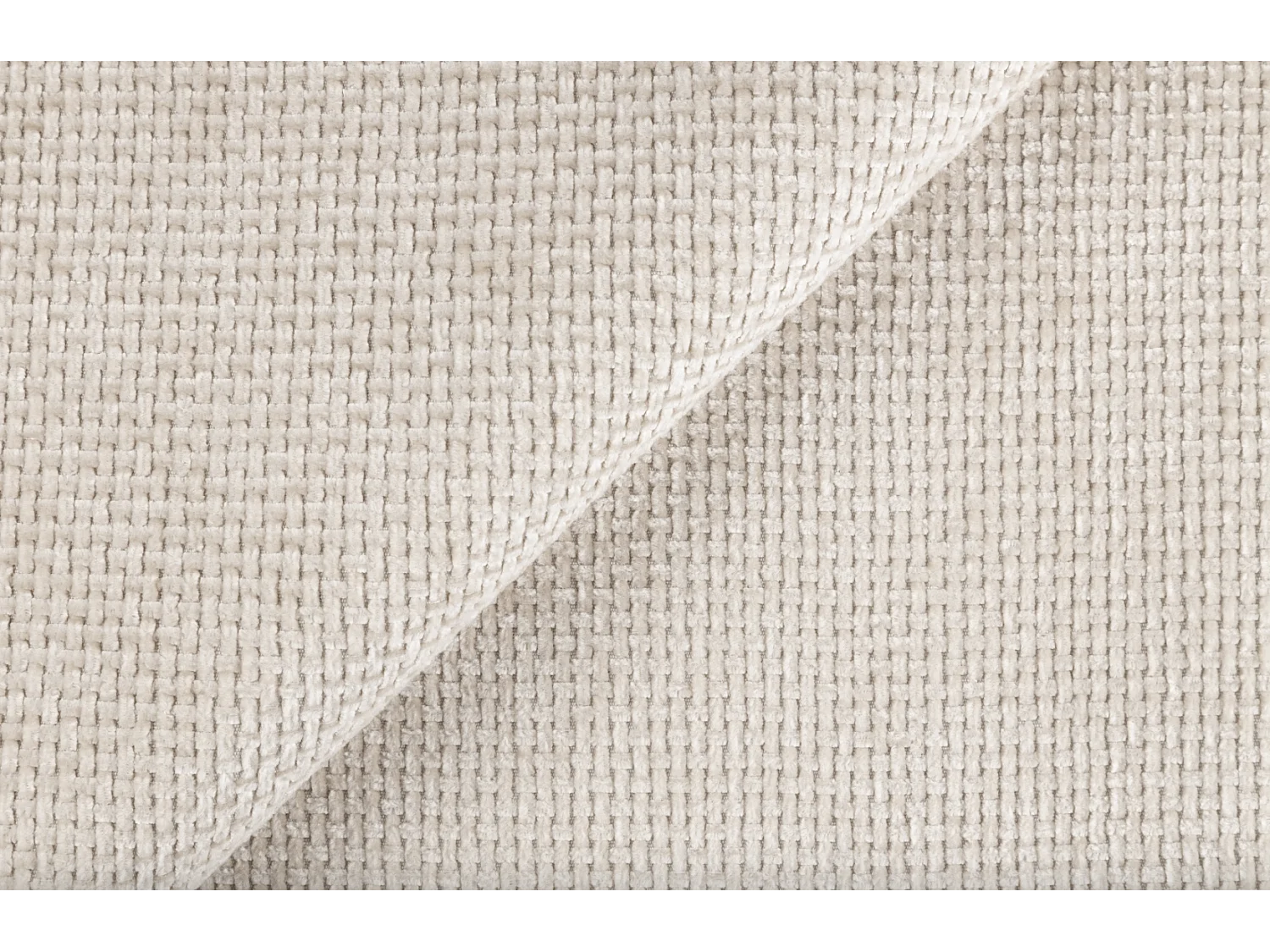 Driezits slaapbank - lichtbeige chenillestof - DANDELINO