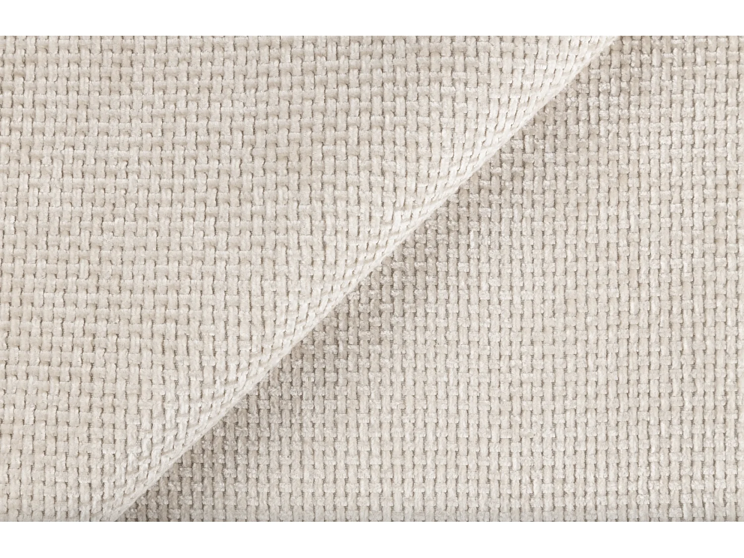 Canapé convertible trois places - tissu chenille beige clair - DANDELINO