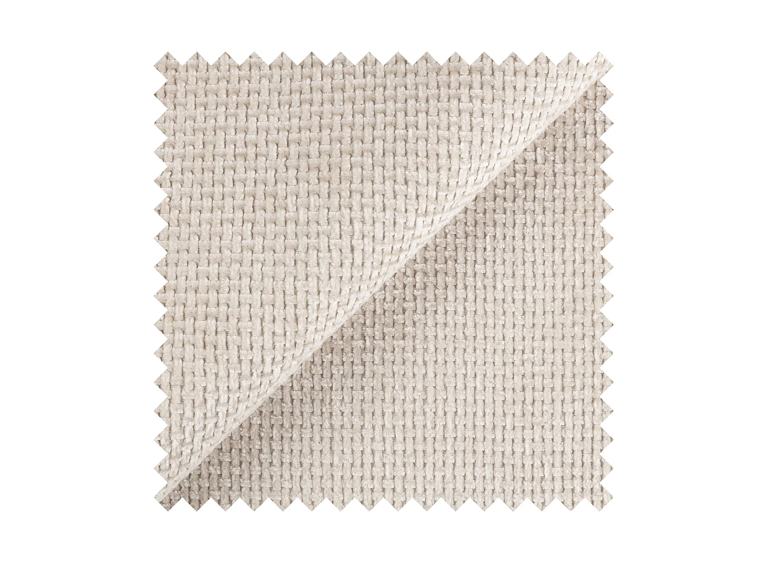 Canapé convertible trois places - tissu chenille beige clair - DANDELINO