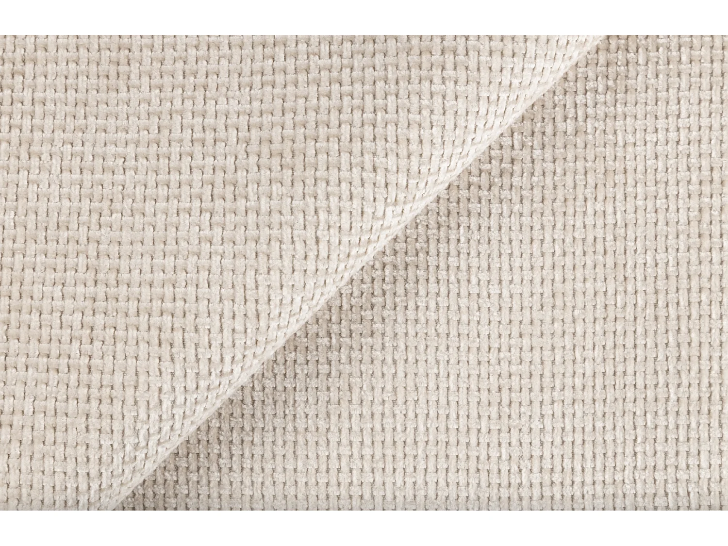Canapé convertible trois places - tissu chenille beige clair - DANDELINO
