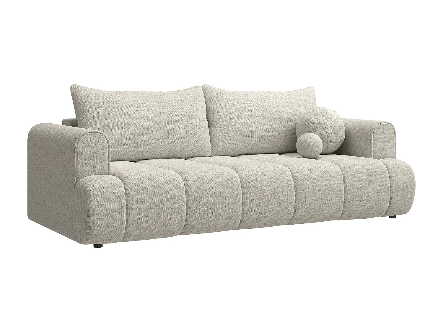 3-Sitzer Sofa mit Schlaffunktion und Chenille-Bezug - graubeige - DANDELINO