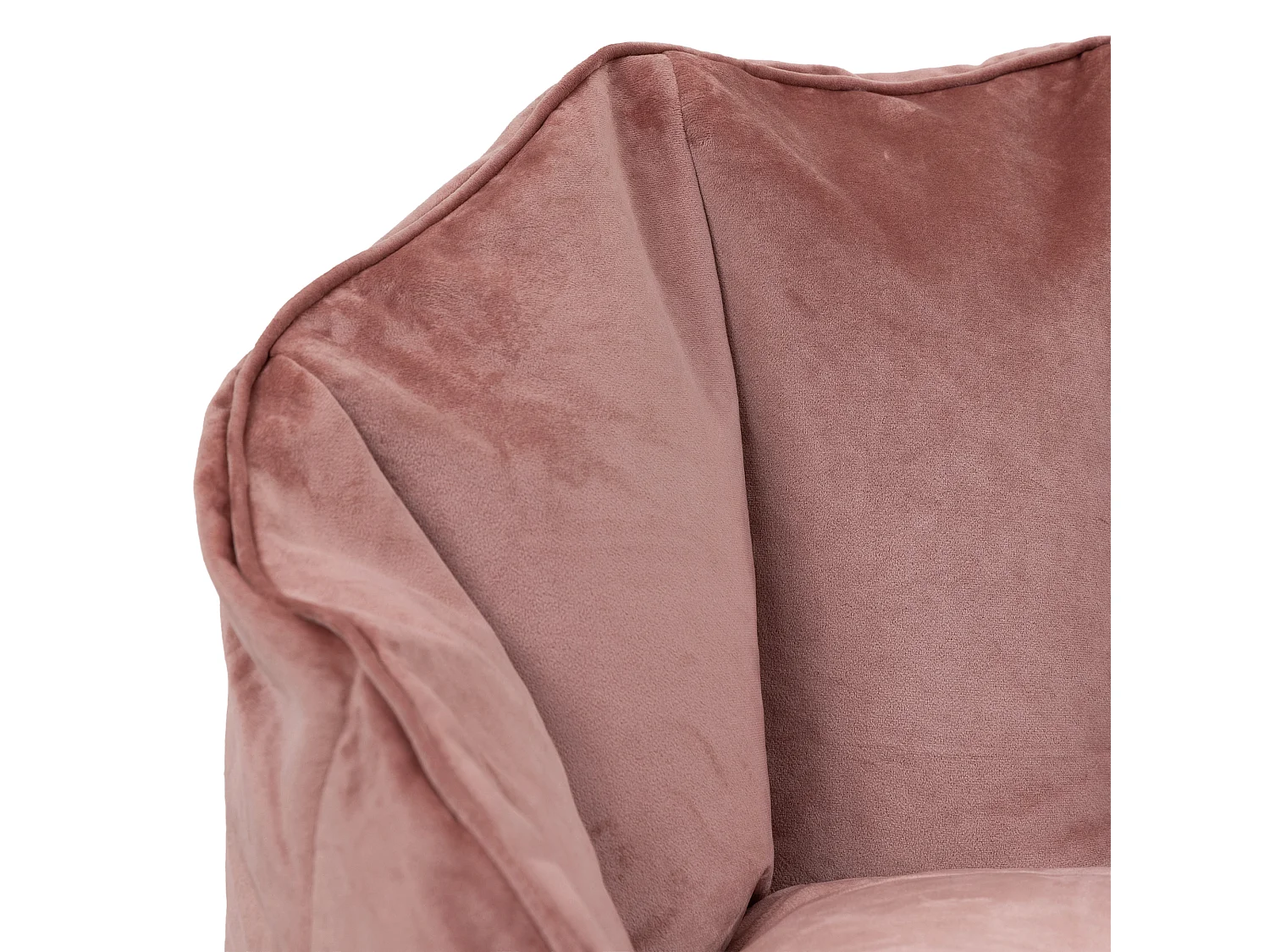 Pouf fauteuil avec repose-pied velours rose - SIRENA