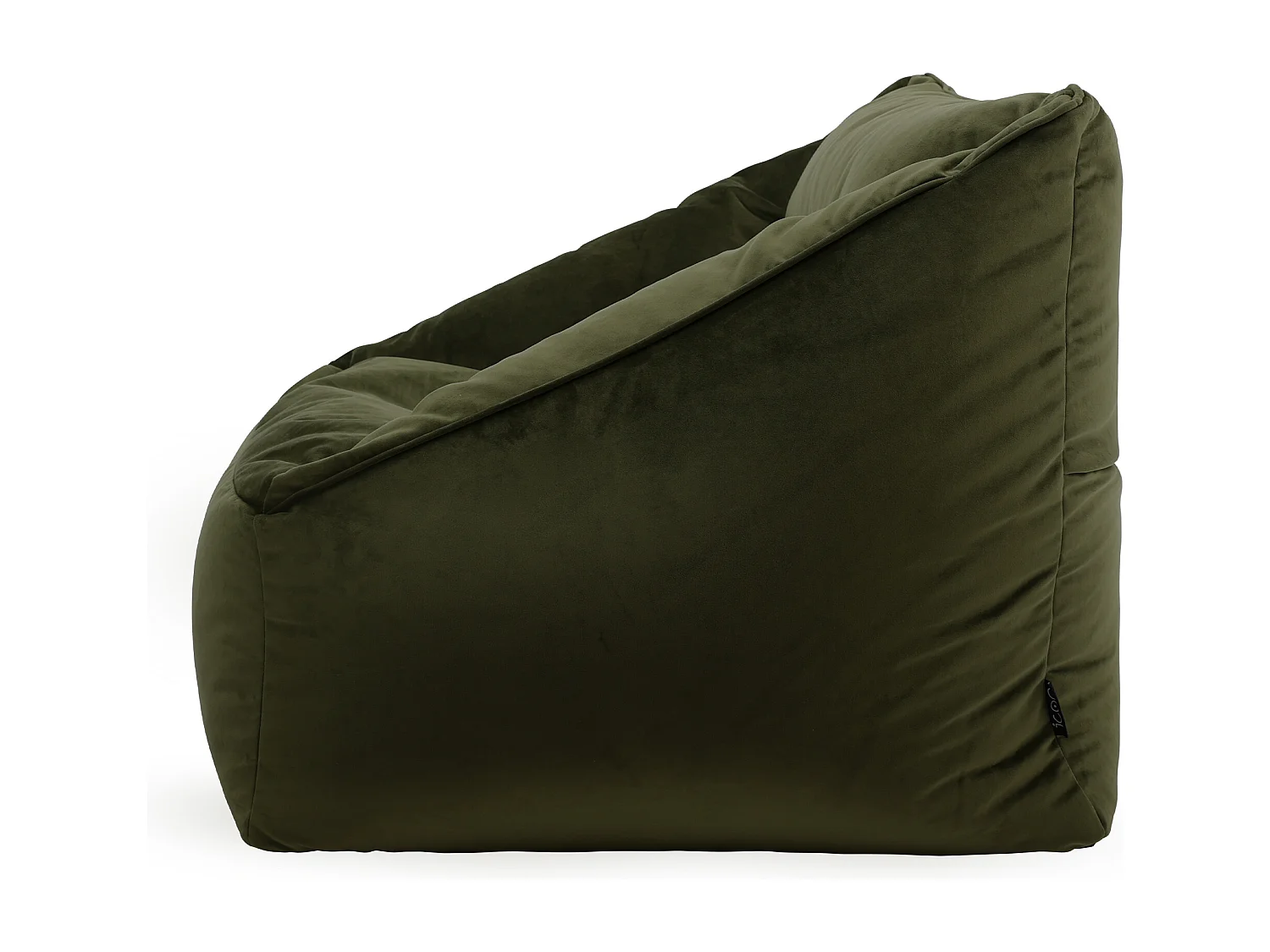Pouf fauteuil velours vert olive - NATALIA